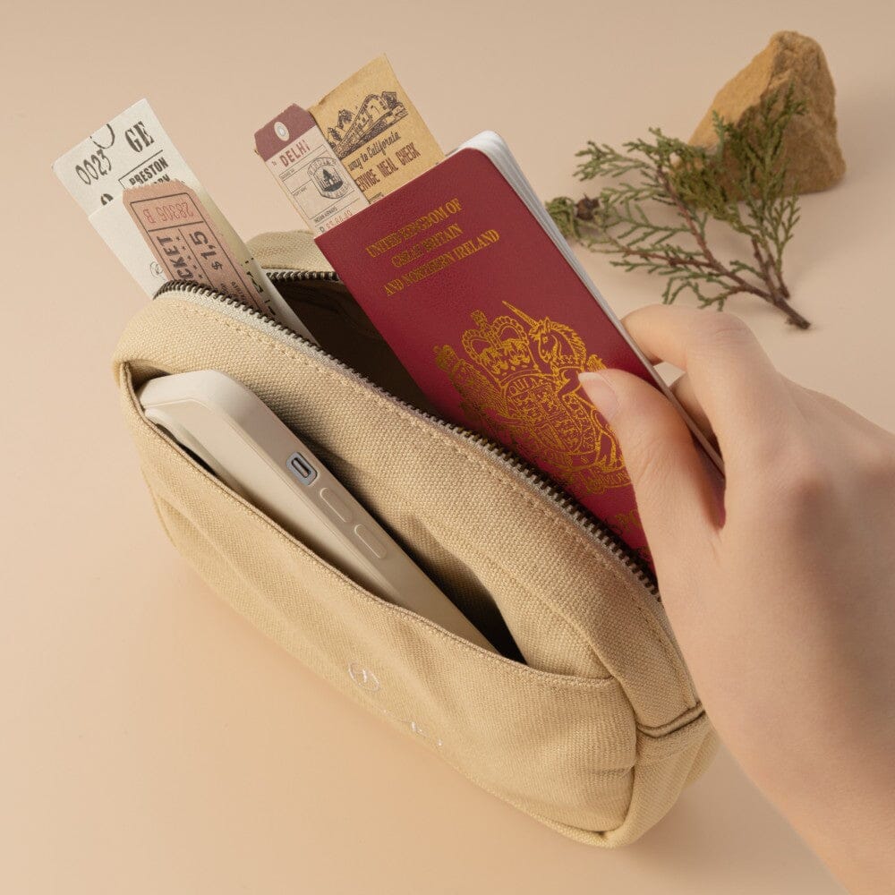 Hinoki - Cream Canvas Travel Pouch - Image 2