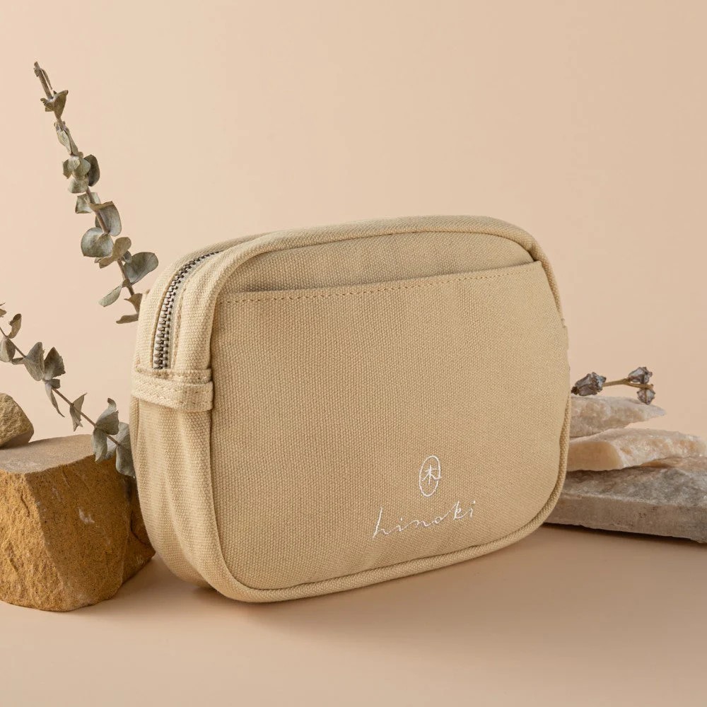 Hinoki - Cream Canvas Travel Pouch - Image 5
