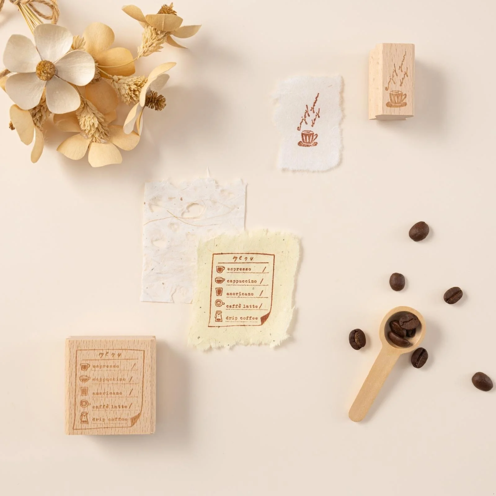 Hinoki - ‘Into the Cafe' Engraved Wooden Stamps Set - Image 11