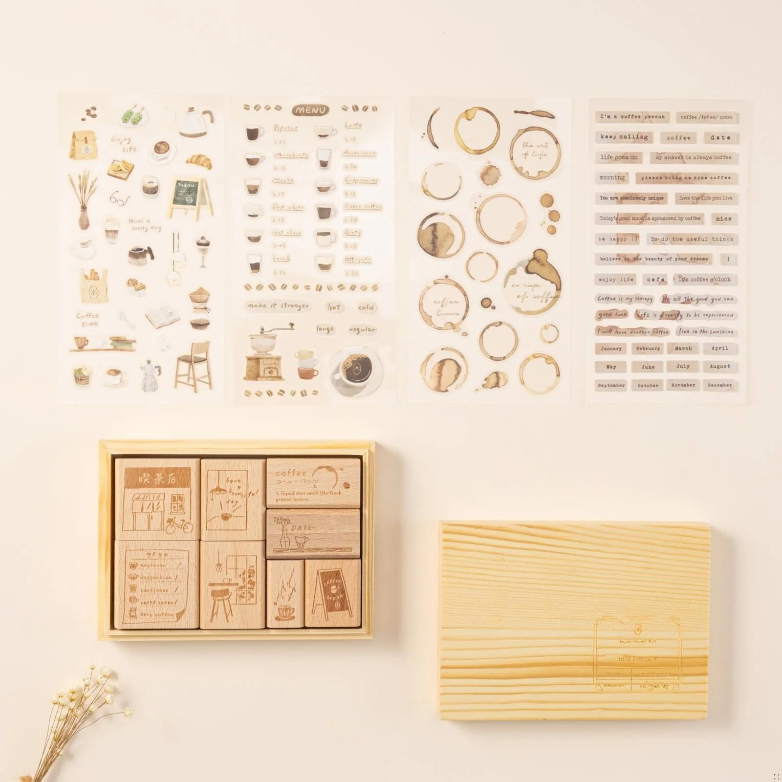 Hinoki - ‘Into the Cafe' Engraved Wooden Stamps Set - Image 16