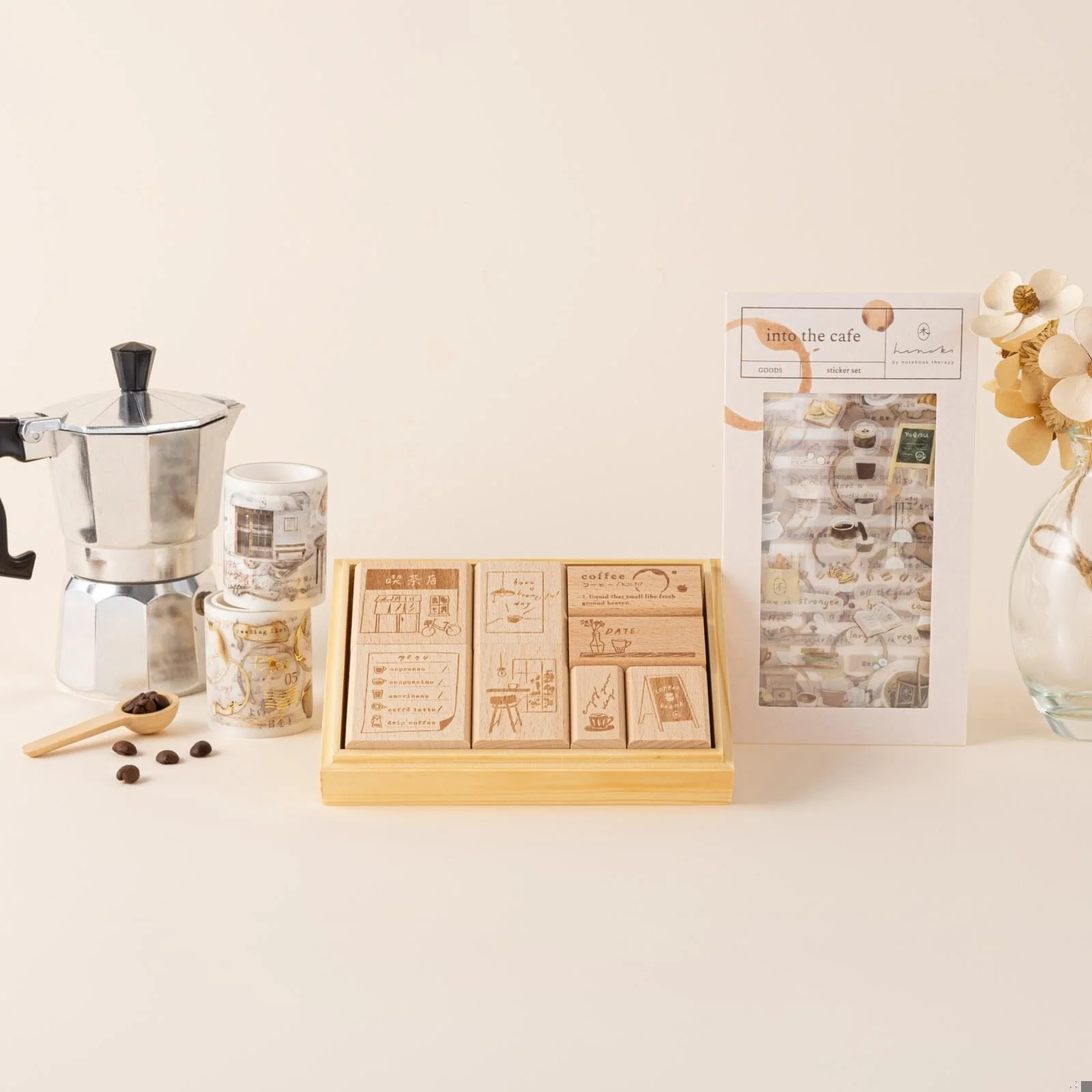 Hinoki - ‘Into the Cafe' Engraved Wooden Stamps Set - Image 18