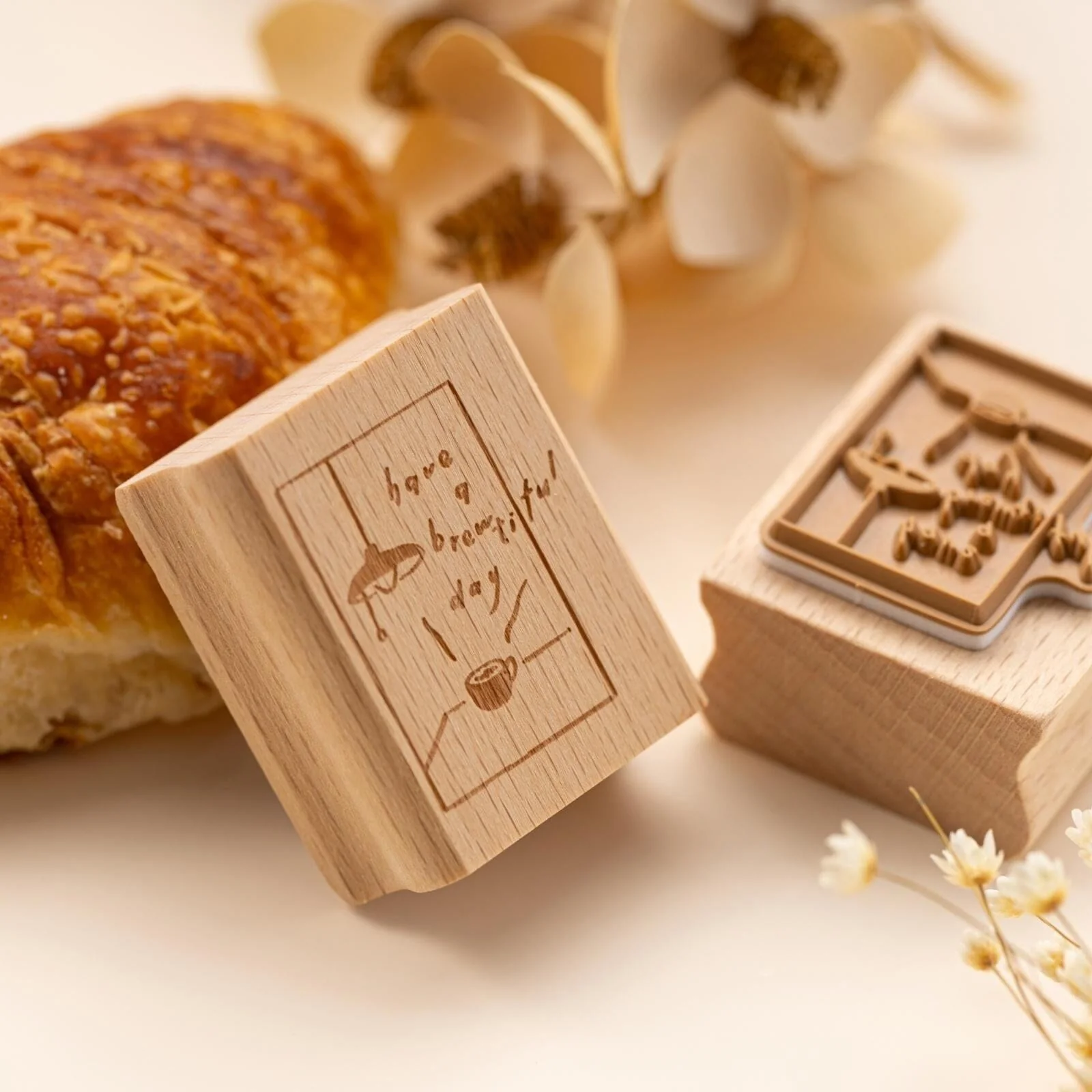 Hinoki - ‘Into the Cafe' Engraved Wooden Stamps Set - Image 5