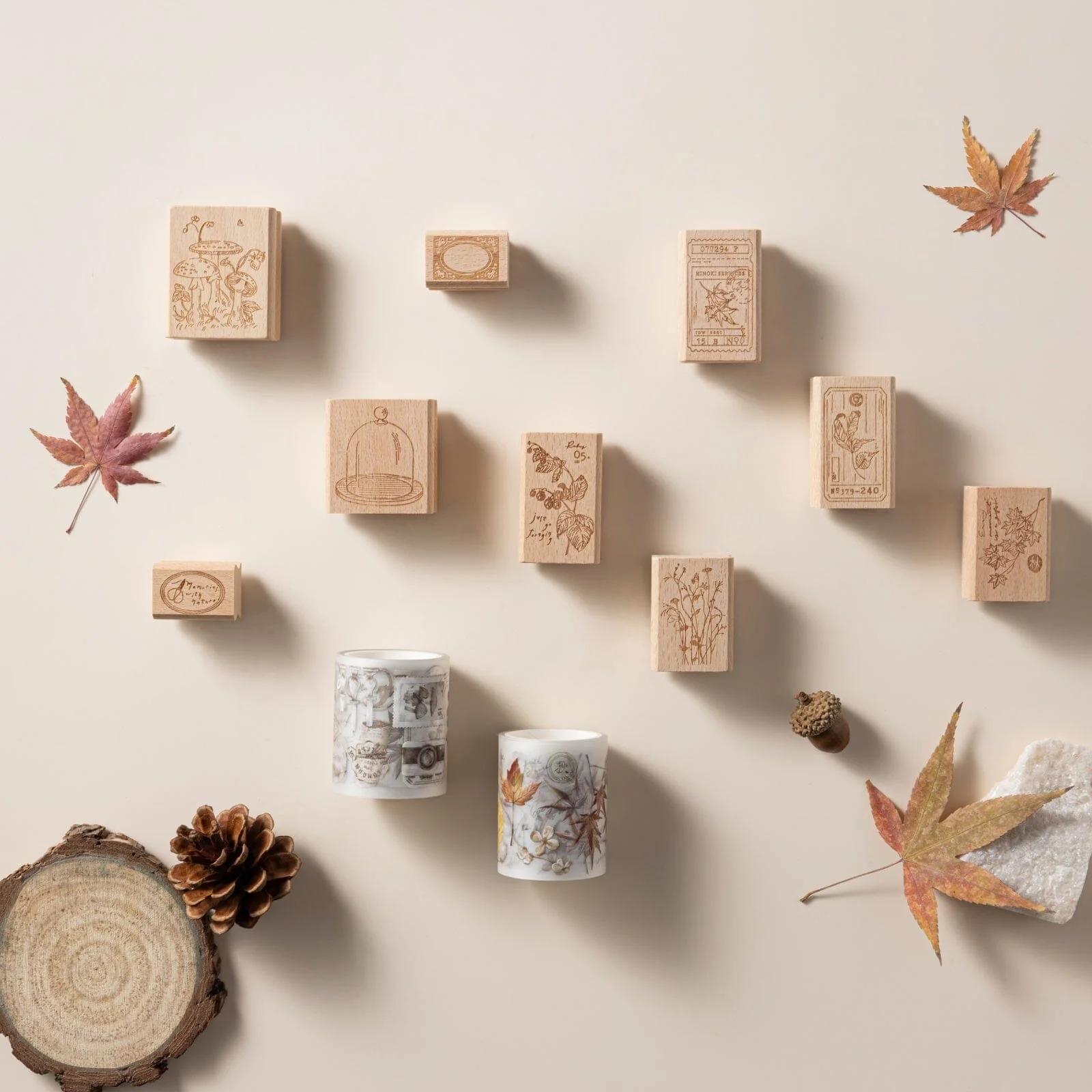 Hinoki - ‘Into the Fall’ Engraved Wooden Stamps Set - Image 16