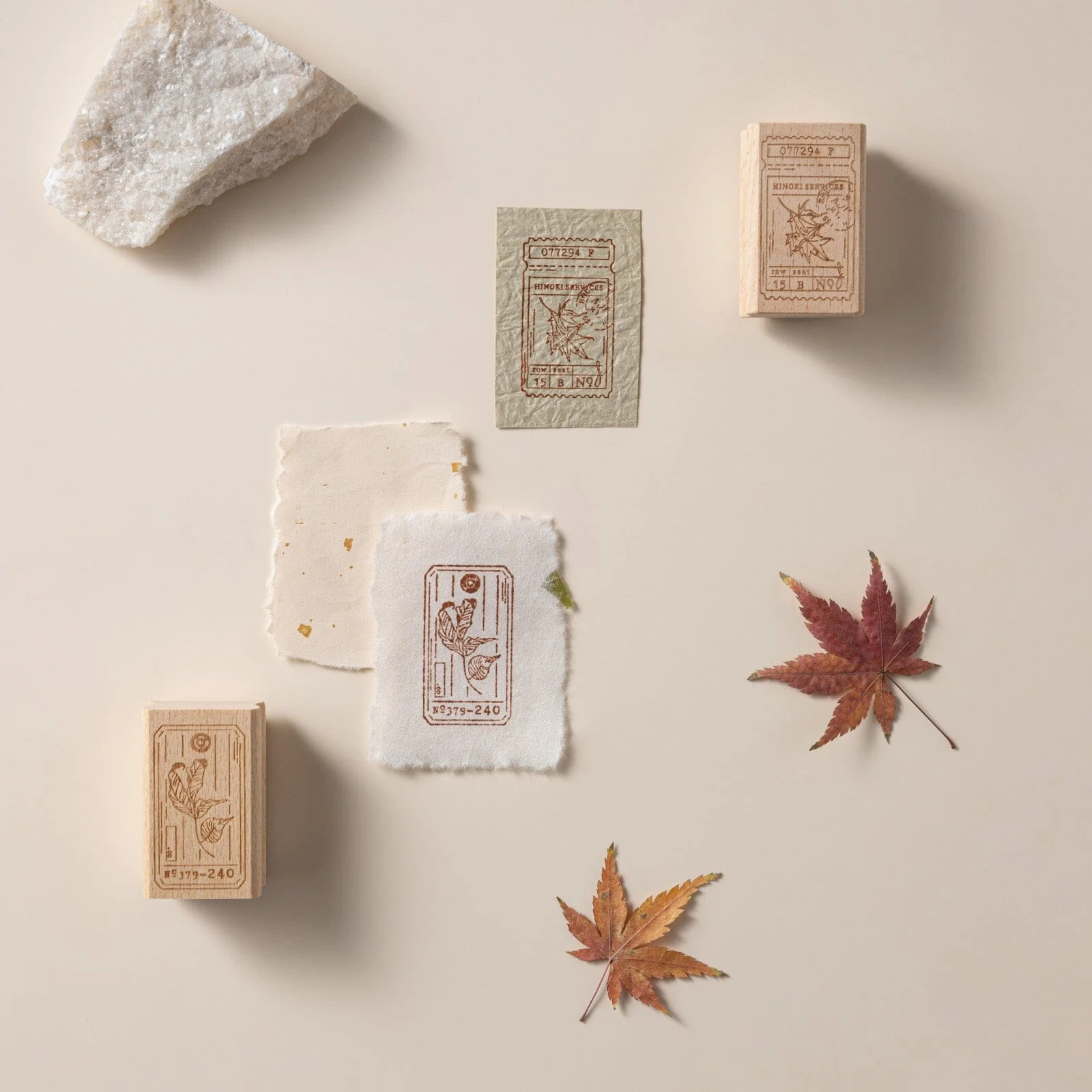 Hinoki - ‘Into the Fall’ Engraved Wooden Stamps Set - Image 7