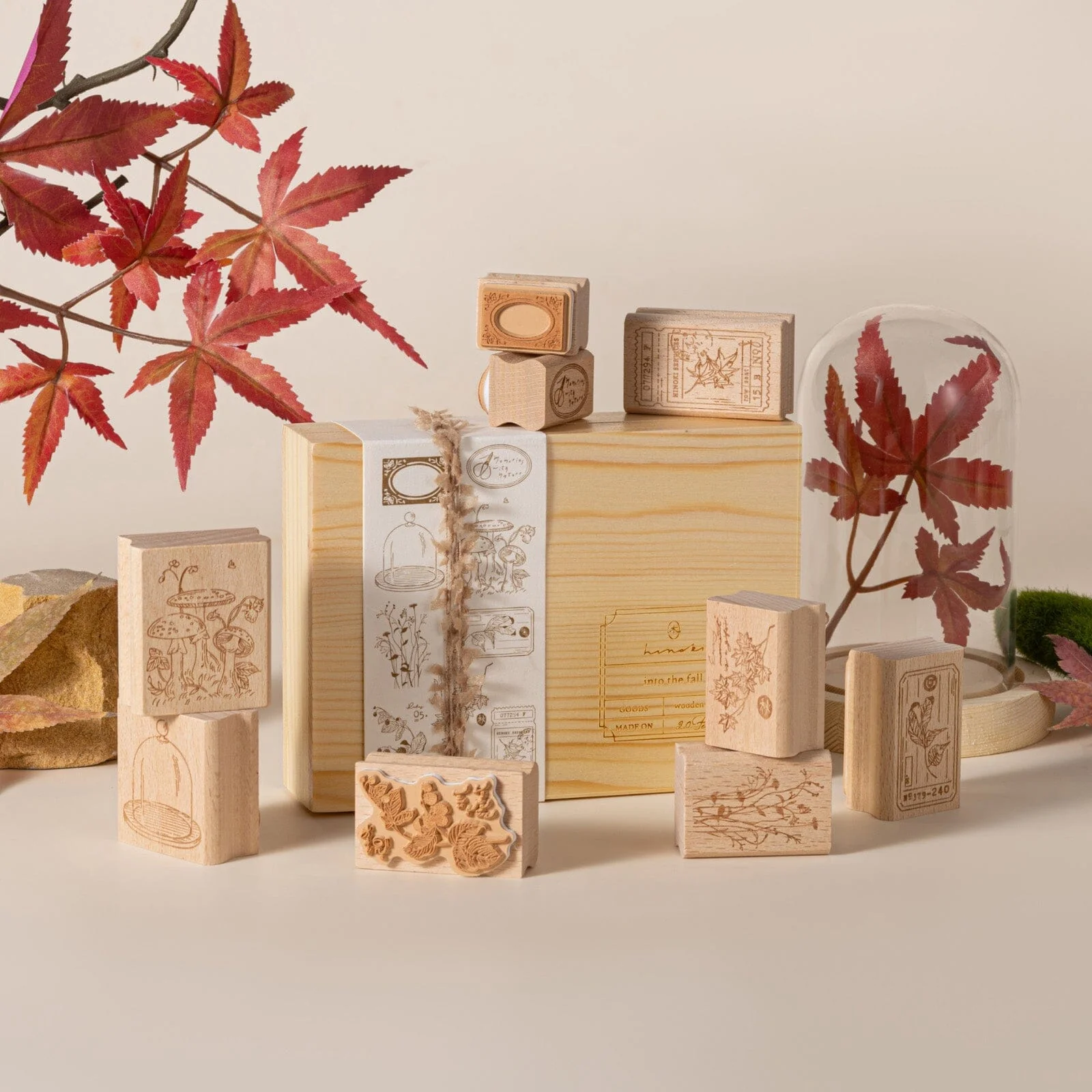 Hinoki - ‘Into the Fall’ Engraved Wooden Stamps Set - Image 8