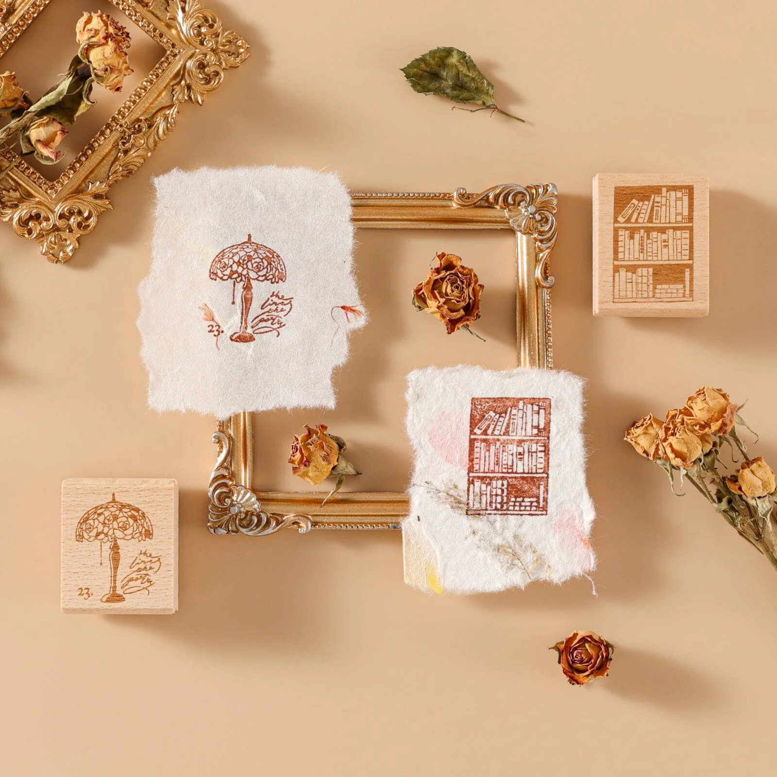 Hinoki - ‘Into the Library’ Engraved Wooden Stamp Set - Image 4