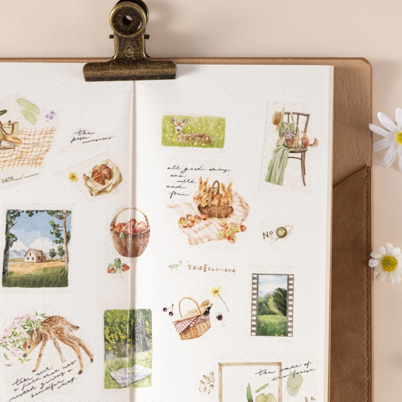 Hinoki - ‘Into the Meadow’ PET Decorative Tape - Meadow Picnic - Image 5