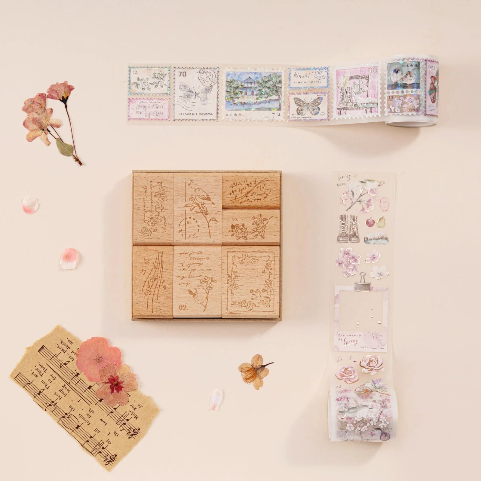 Hinoki - ‘Into the Song' Engraved Wooden Stamps Set - Image 16
