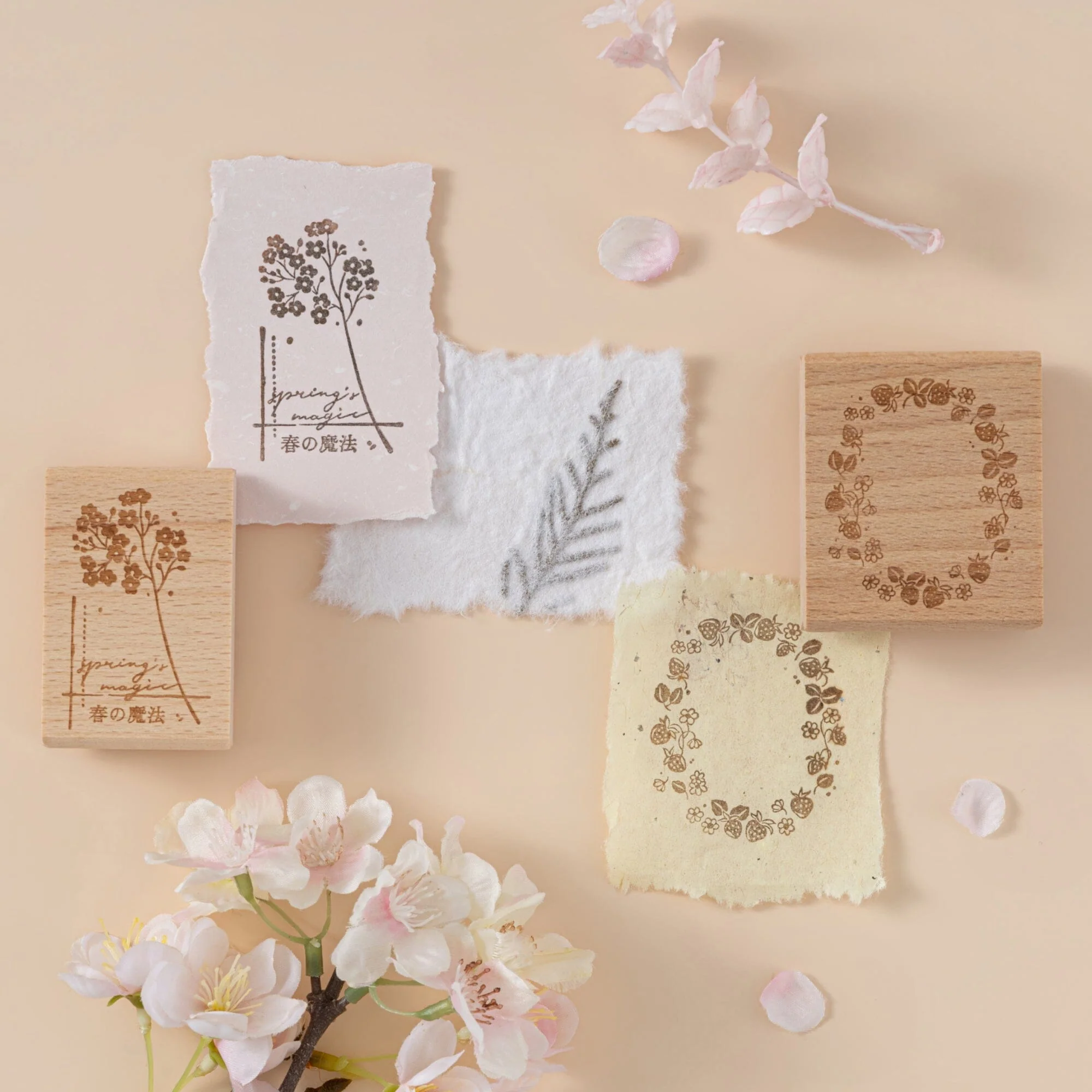 Hinoki - ‘Into the Spring’ Engraved Wooden Stamp Set - Image 3