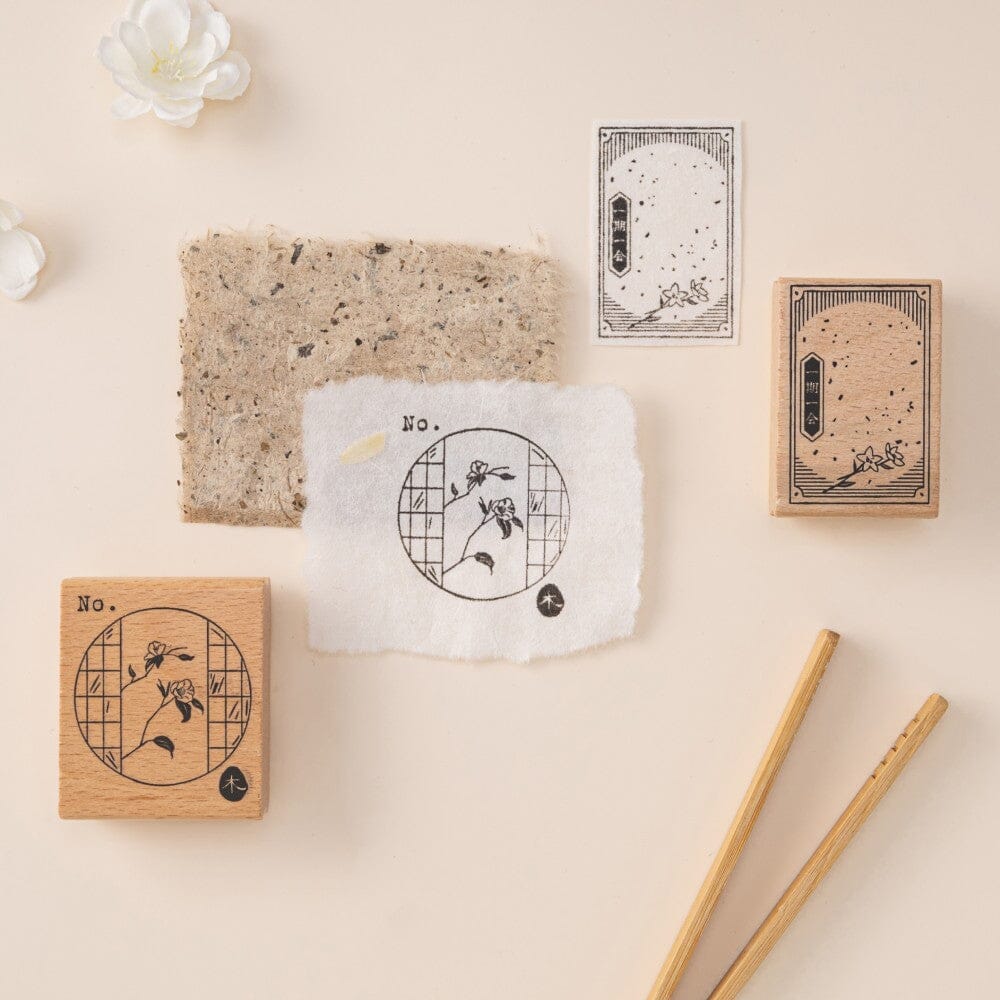 Hinoki - ‘Into the Tea Room' Wooden Stamps - Image 5