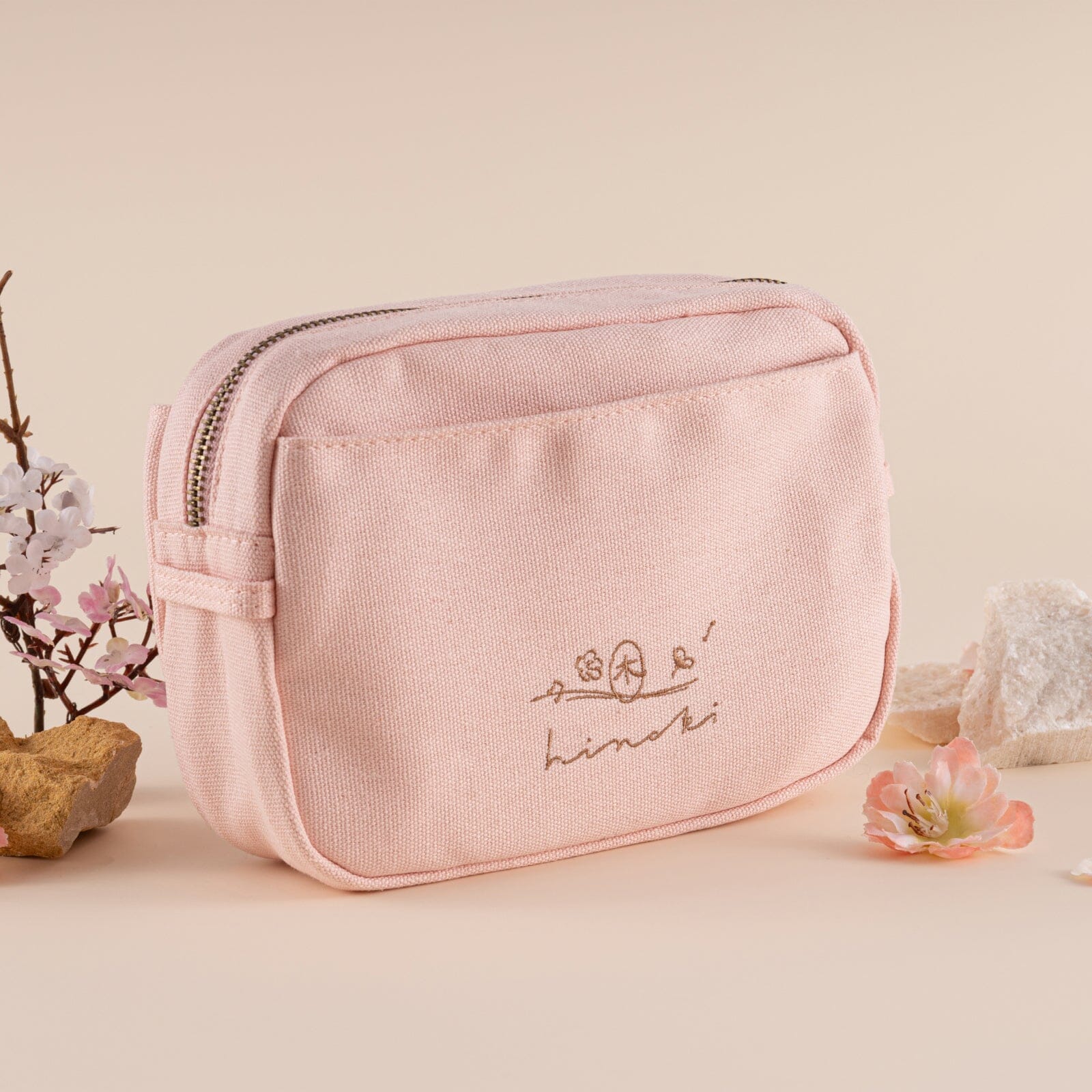 Hinoki - Pink Canvas Travel Pouch - Image 2