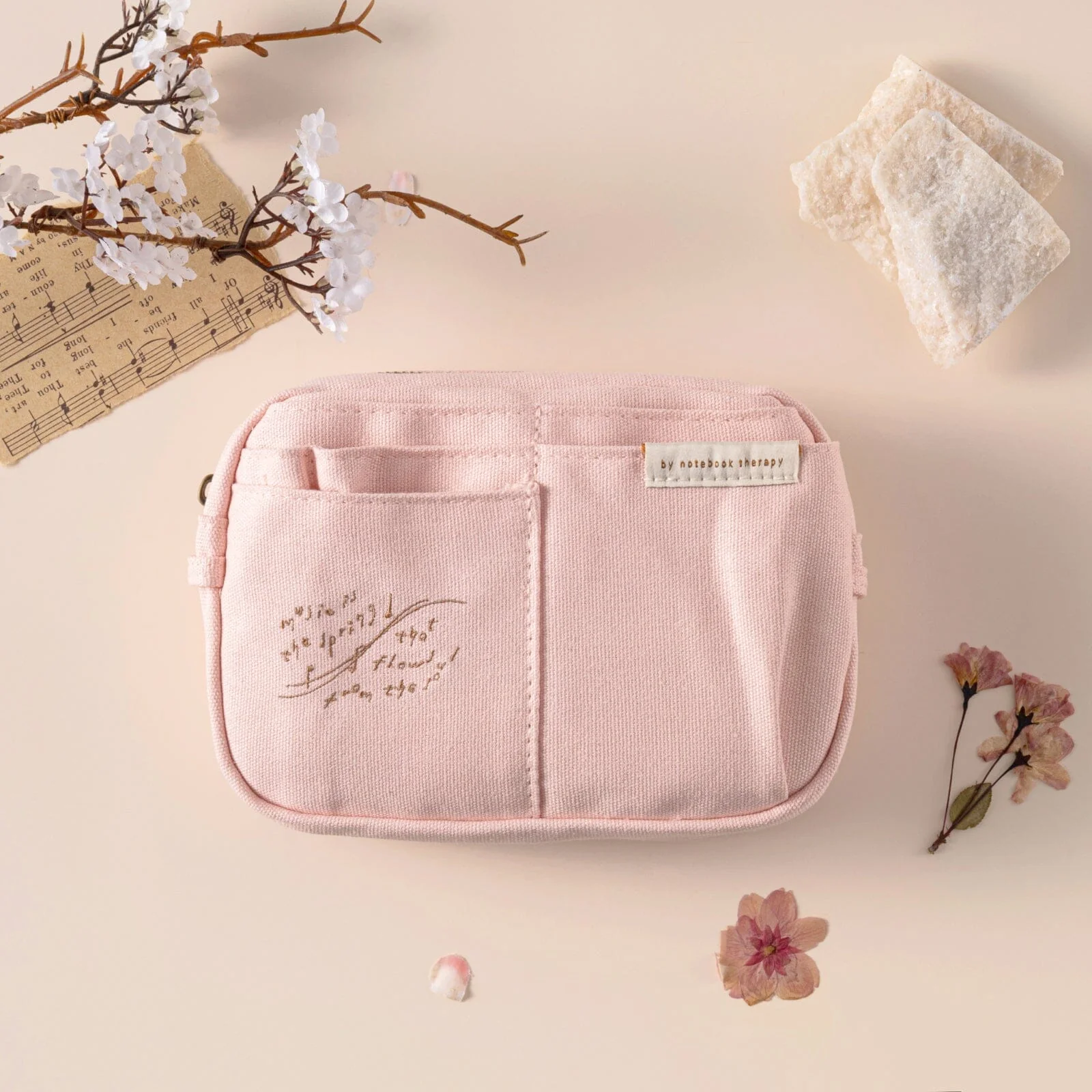 Hinoki - Pink Canvas Travel Pouch - Image 3