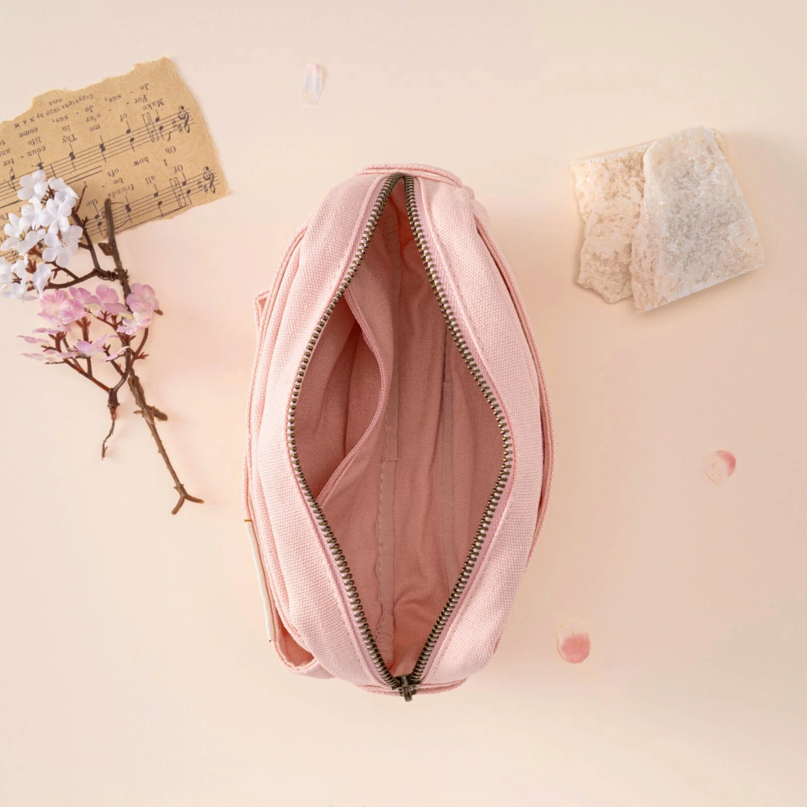 Hinoki - Pink Canvas Travel Pouch - Image 8