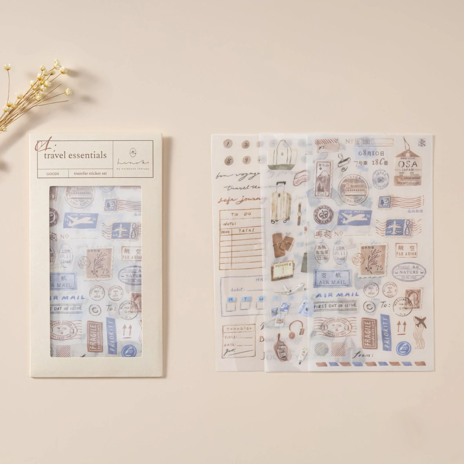 Hinoki - ‘Travel Essentials’ Print-On Sticker Set - Image 2