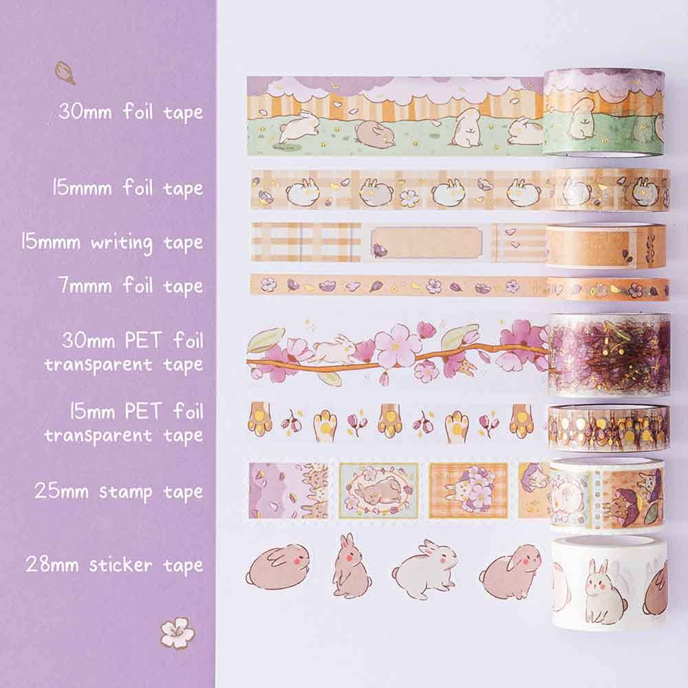 Tsuki ‘Bunny Blush’ Washi Tape Set ☾ x @blossom_bujo - Image 3