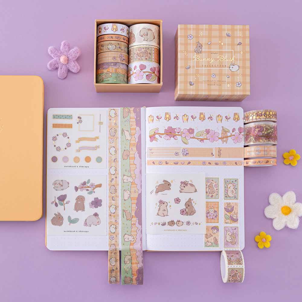 Tsuki ‘Bunny Blush’ Washi Tape Set ☾ x @blossom_bujo - Image 6