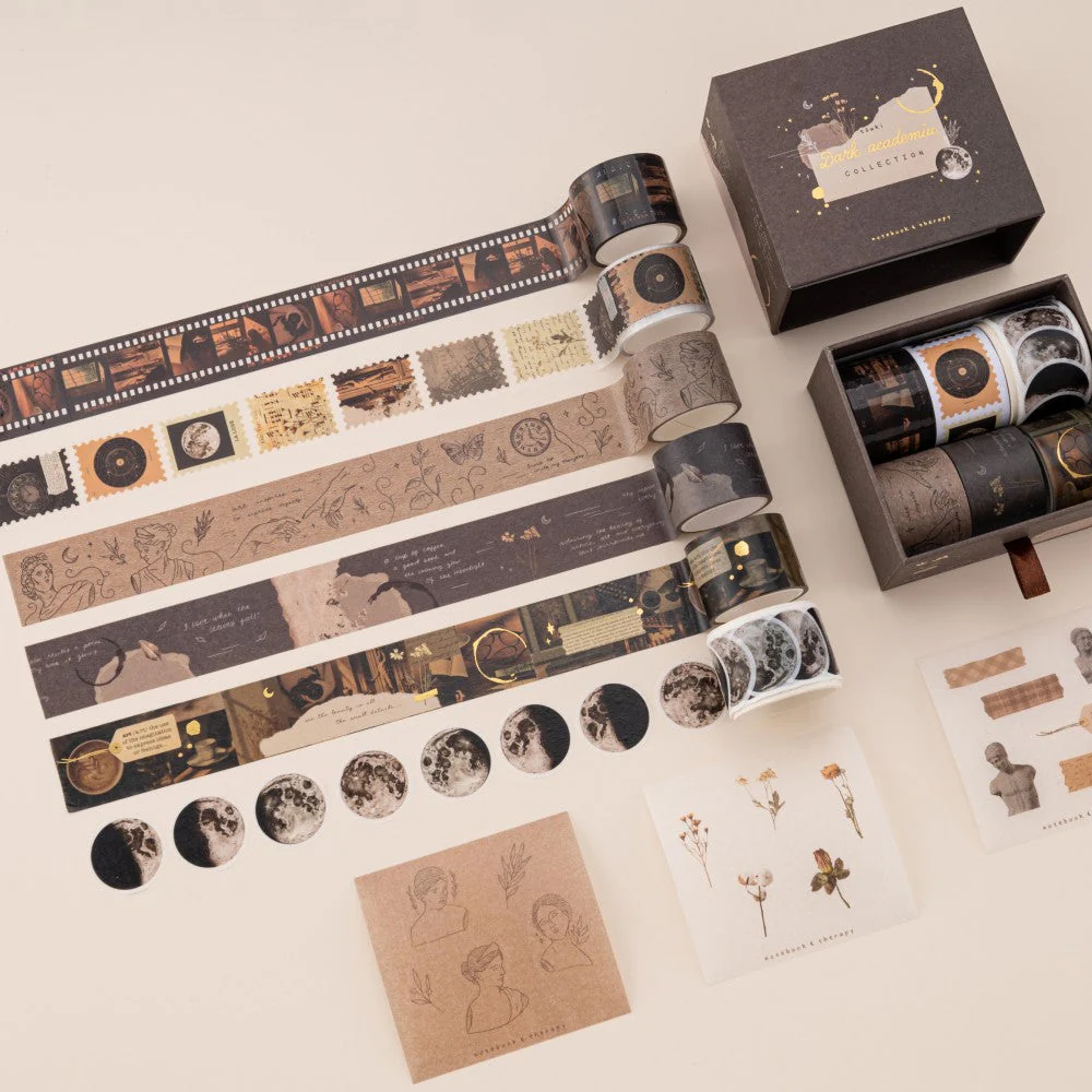 Tsuki ‘Dark Academia’ Washi Tape Set ☾ - Image 15