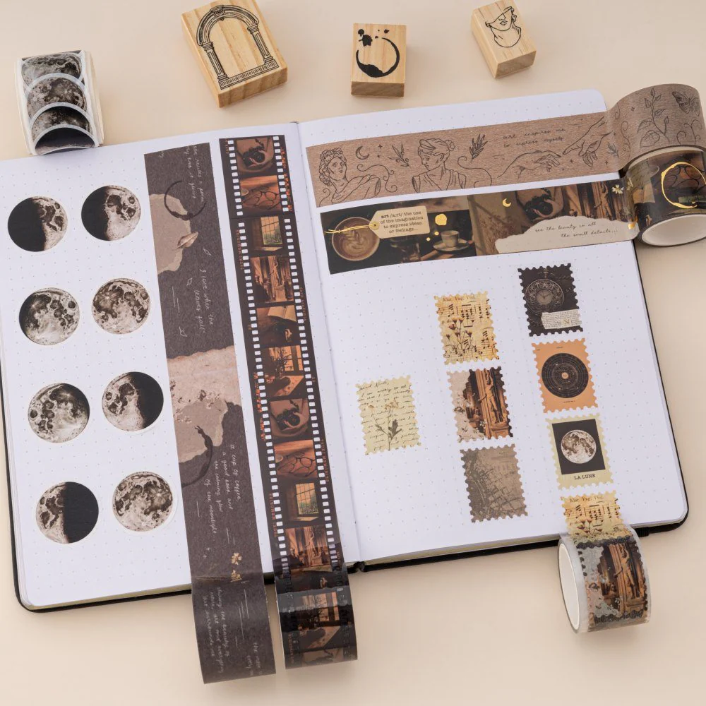 Tsuki ‘Dark Academia’ Washi Tape Set ☾ - Image 3