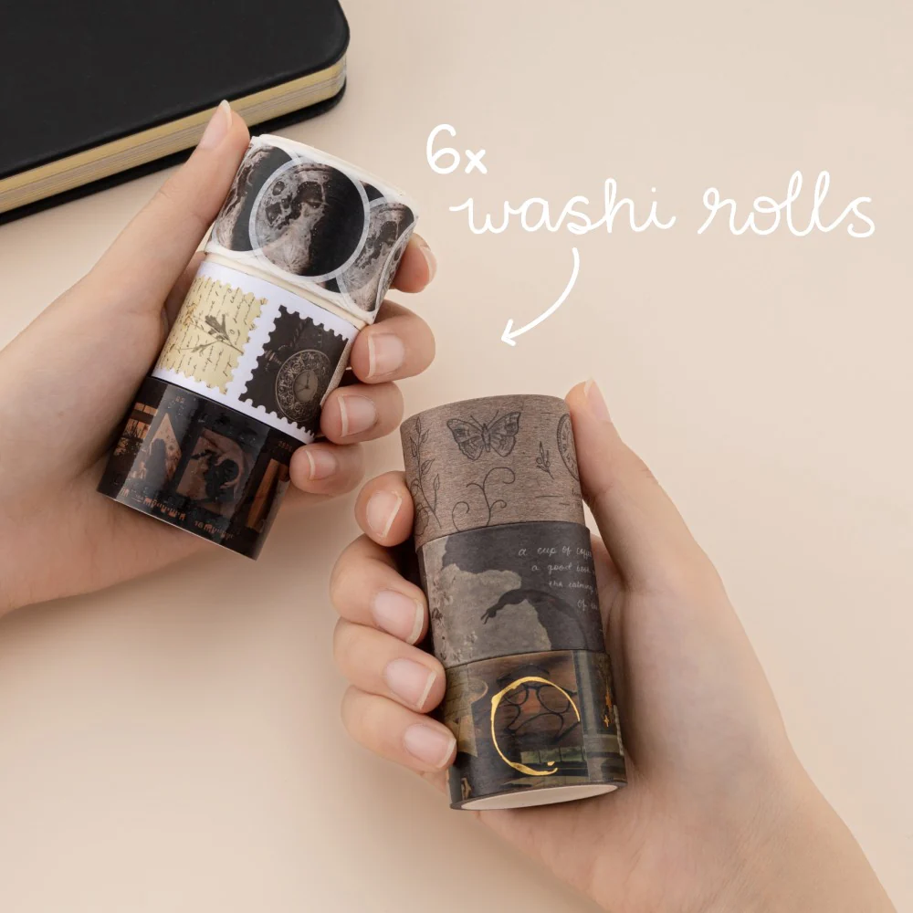 Tsuki ‘Dark Academia’ Washi Tape Set ☾ - Image 4