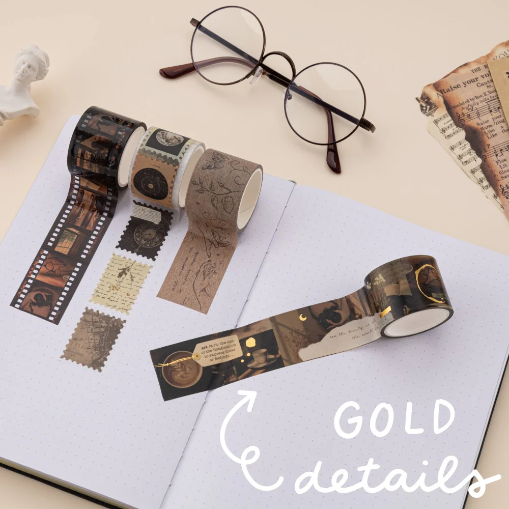 Tsuki ‘Dark Academia’ Washi Tape Set ☾ - Image 6