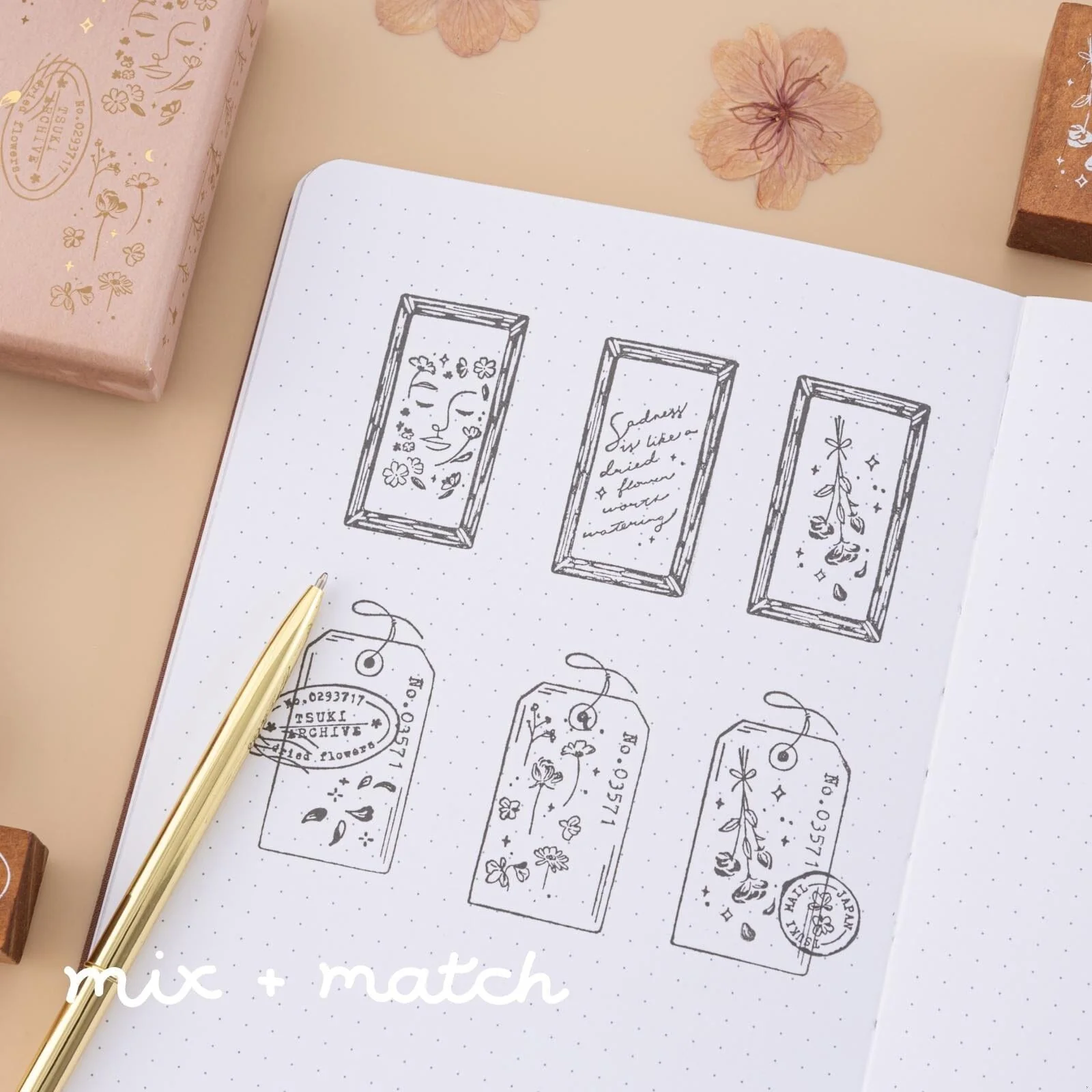 Tsuki ‘Dried Flowers’ Bullet Journal Stamp Set ☾ - Image 5