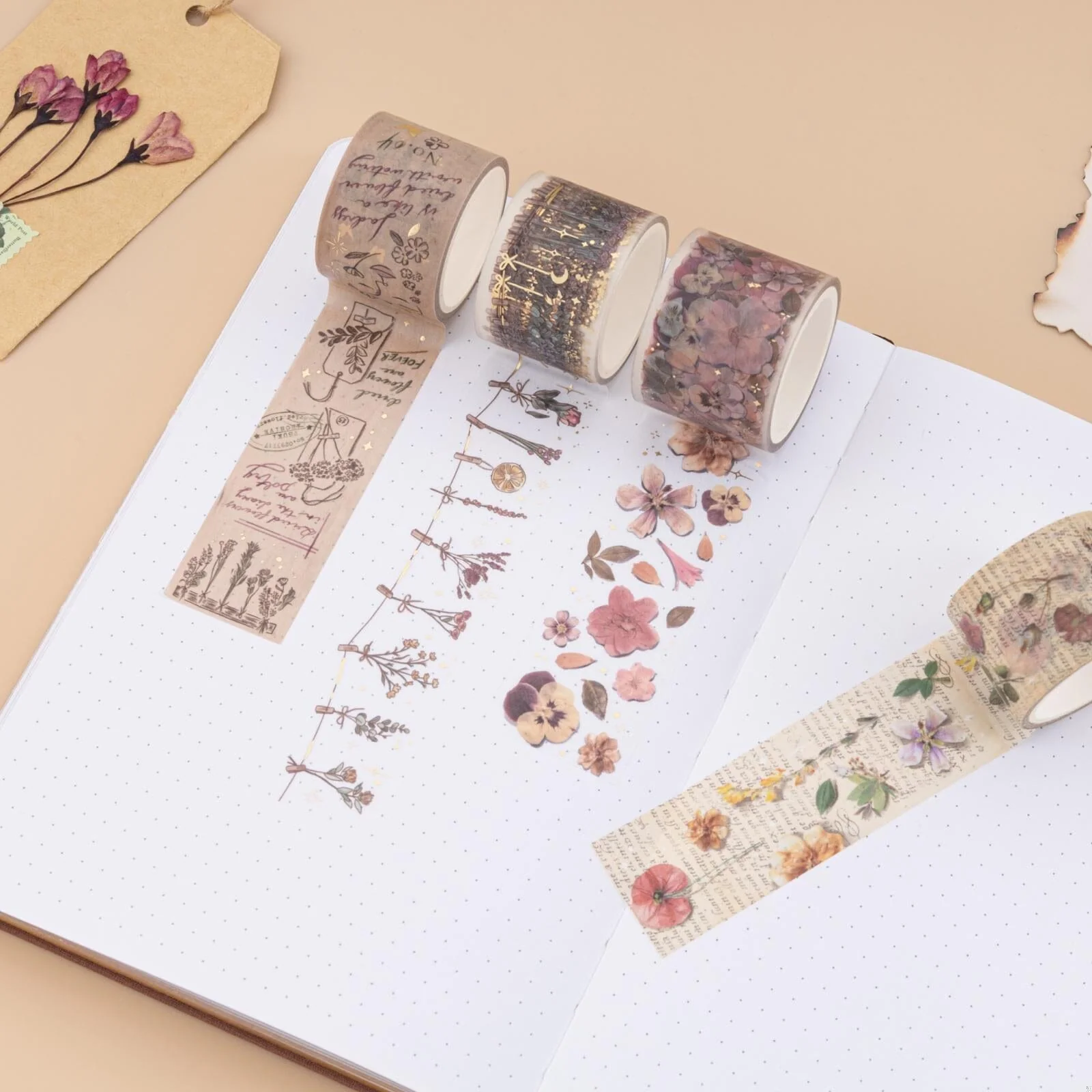 Tsuki ‘Dried Flowers’ Washi Tape Set ☾ - Image 8