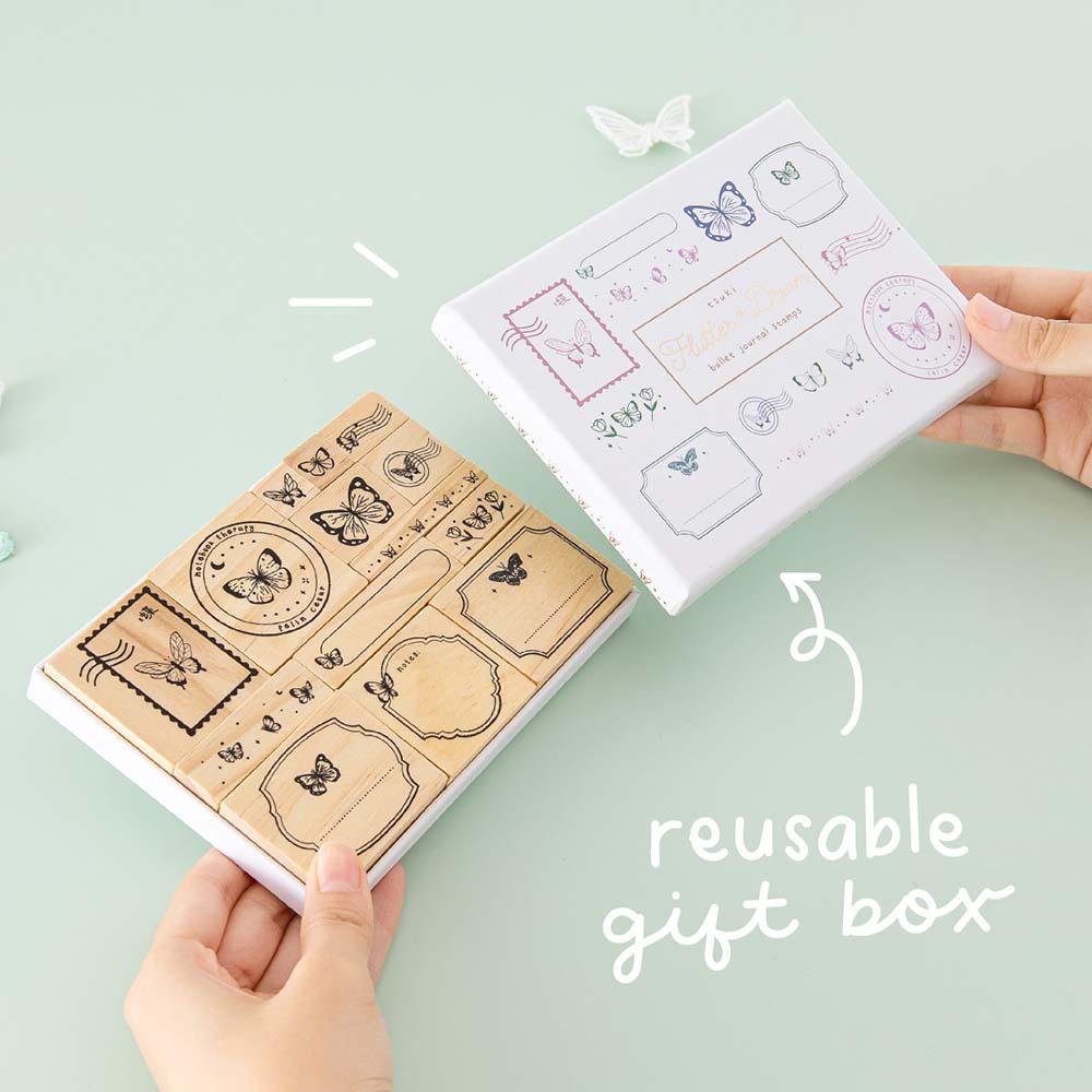 Tsuki ‘Flutter + Dream’ Bullet Journal Stamp Set by Notebook Therapy x Pelinkan ☾ - Image 11