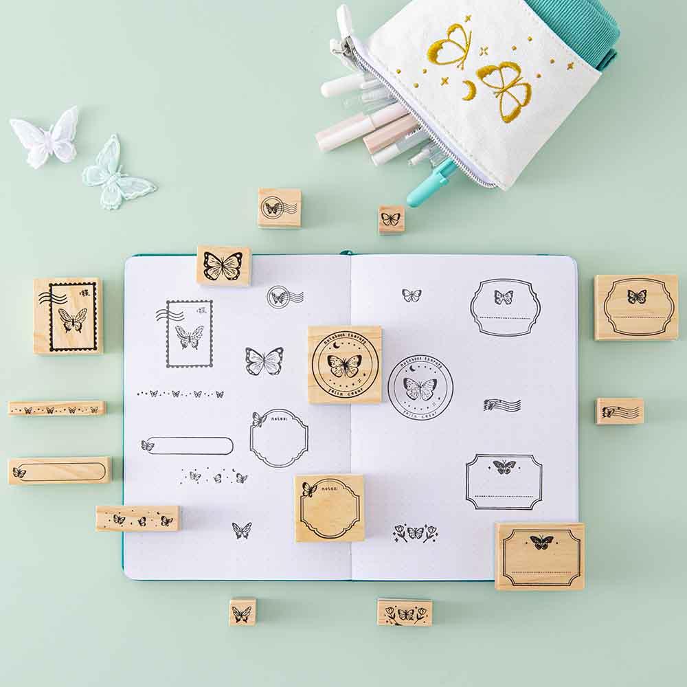 Tsuki ‘Flutter + Dream’ Bullet Journal Stamp Set by Notebook Therapy x Pelinkan ☾ - Image 3