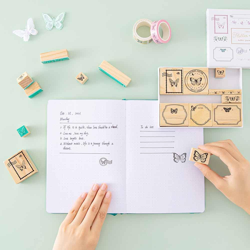 Tsuki ‘Flutter + Dream’ Bullet Journal Stamp Set by Notebook Therapy x Pelinkan ☾ - Image 7