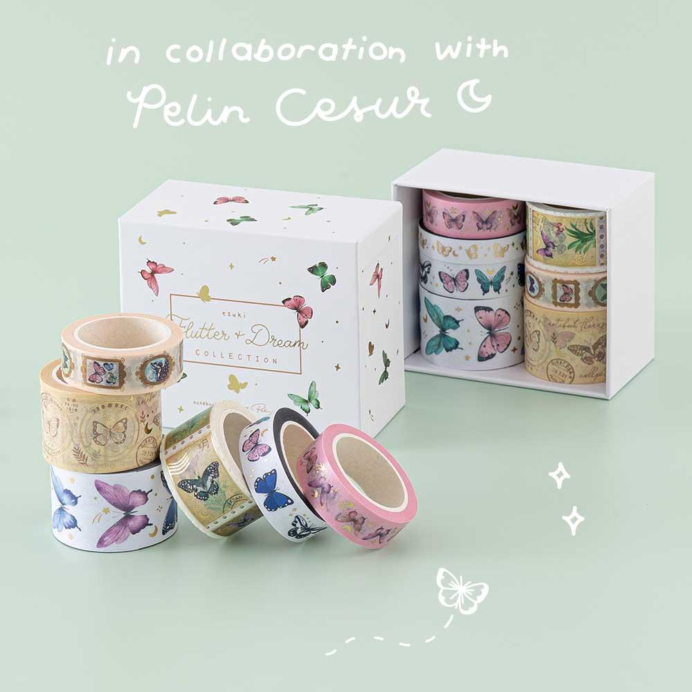 Tsuki ‘Flutter + Dream’ Washi Tape Set by Notebook Therapy x Pelinkan ☾ - Image 6