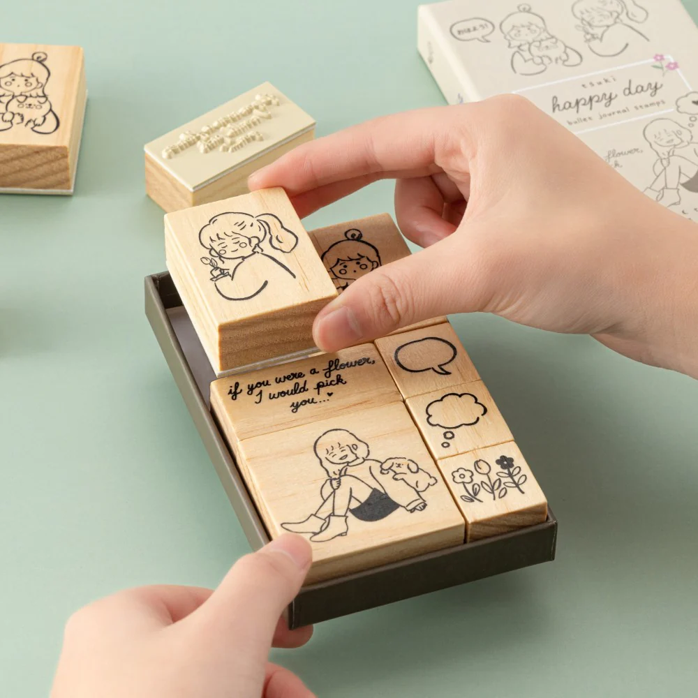 Tsuki ‘Happy Day’ Bullet Journal Stamp Set by Notebook Therapy x Peppoko ☾ - Image 3