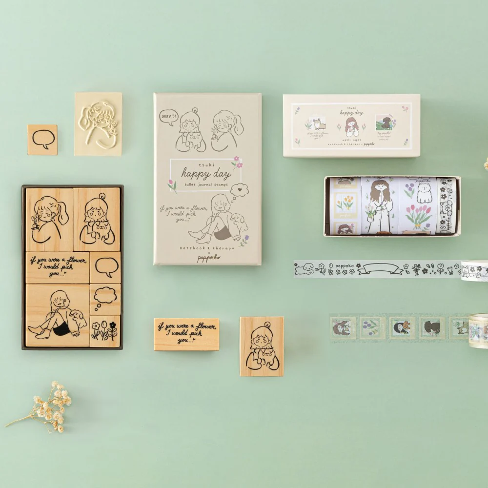 Tsuki ‘Happy Day’ Washi Tape Set by Notebook Therapy x Peppoko ☾ - Image 17
