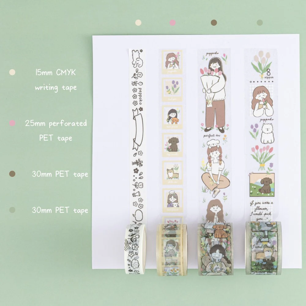 Tsuki ‘Happy Day’ Washi Tape Set by Notebook Therapy x Peppoko ☾ - Image 4