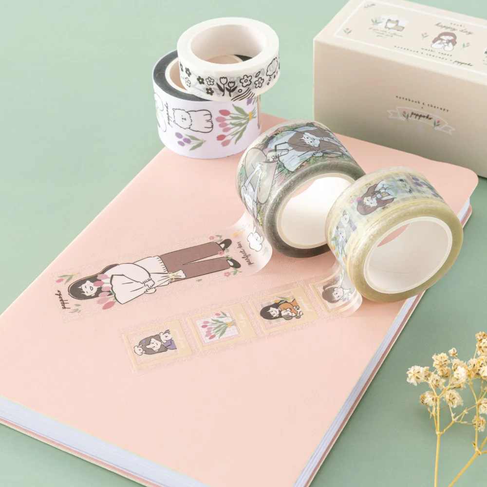 Tsuki ‘Happy Day’ Washi Tape Set by Notebook Therapy x Peppoko ☾ - Image 8