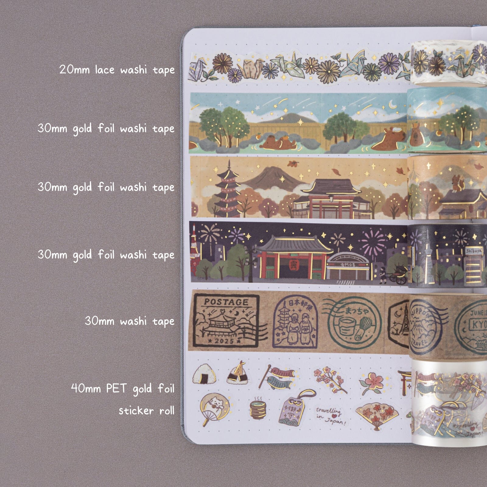 Tsuki ‘Journey in Japan’ Washi Tape Set ☾ - Image 2