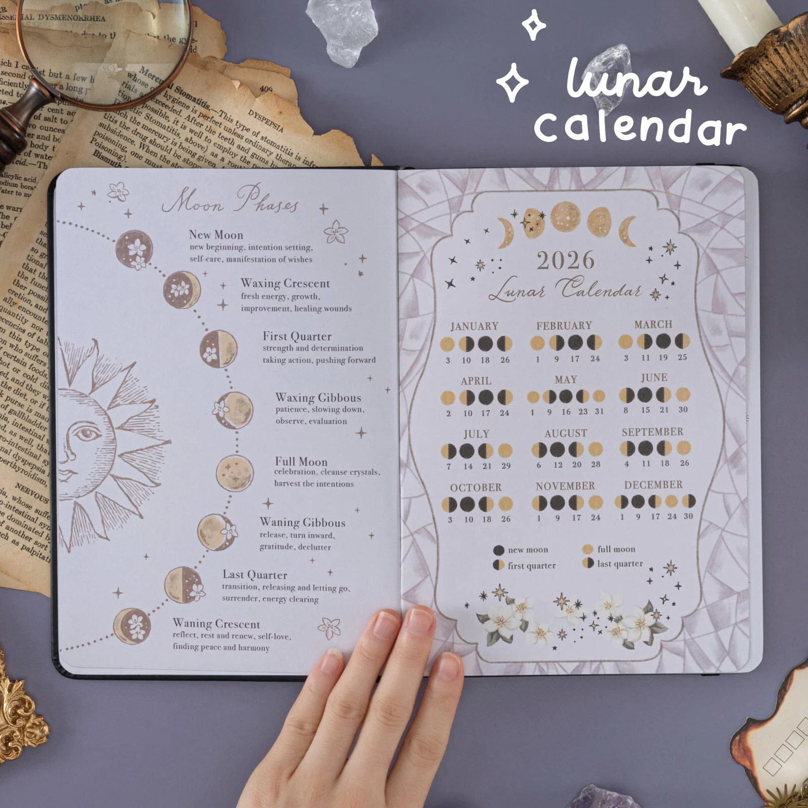 Tsuki ‘Lunar Bloom’ Collector's Edition 2026 Moon Planner Bullet Journal ☾ - Image 3