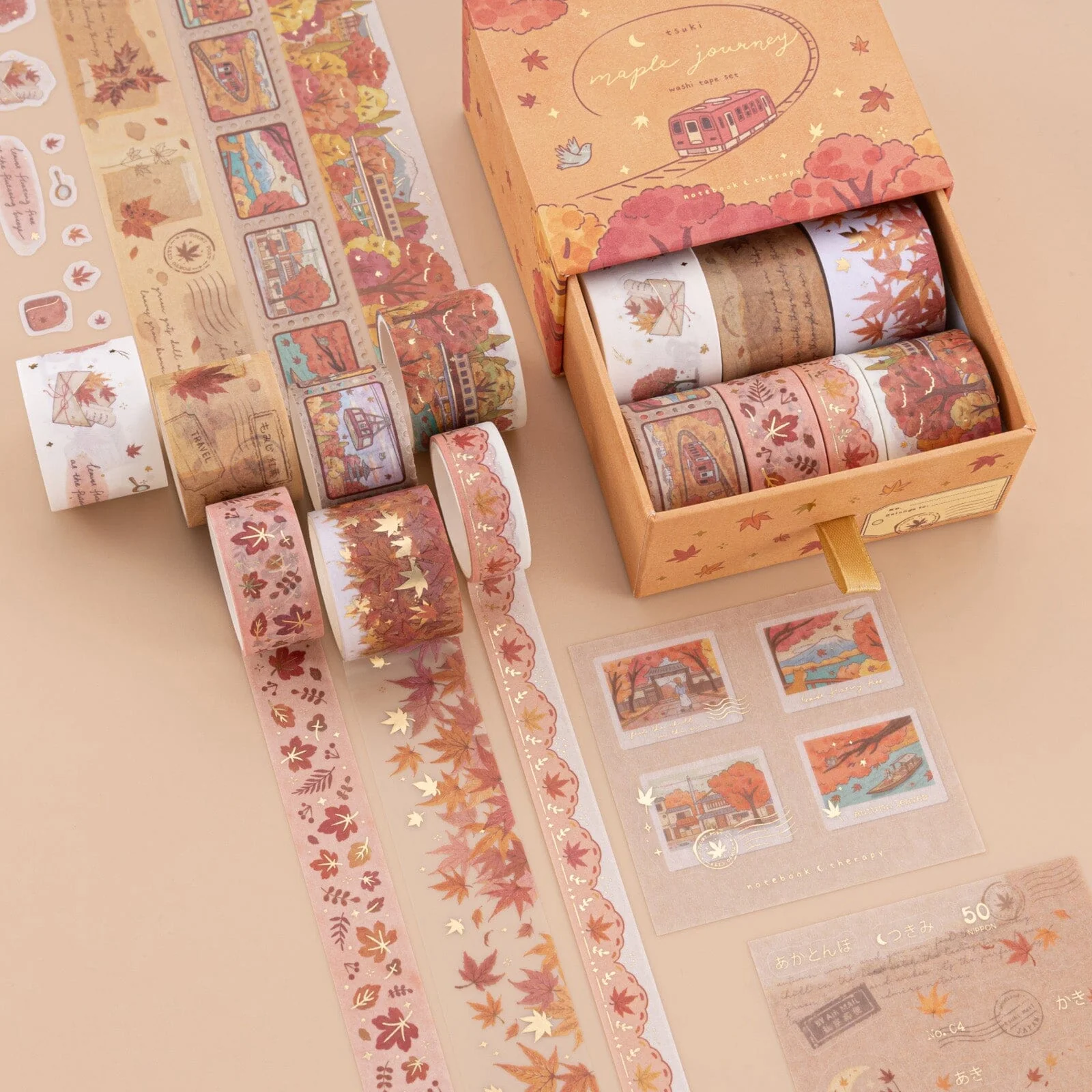 Tsuki ‘Maple Journey’ Washi Tape Set ☾ - Image 9