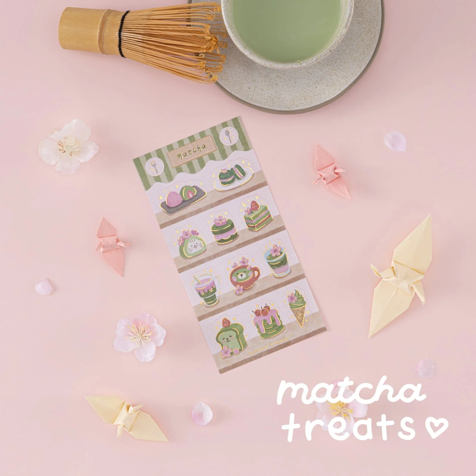 Tsuki ‘Matcha Bloom’ Sticker Set ☾ - Image 4