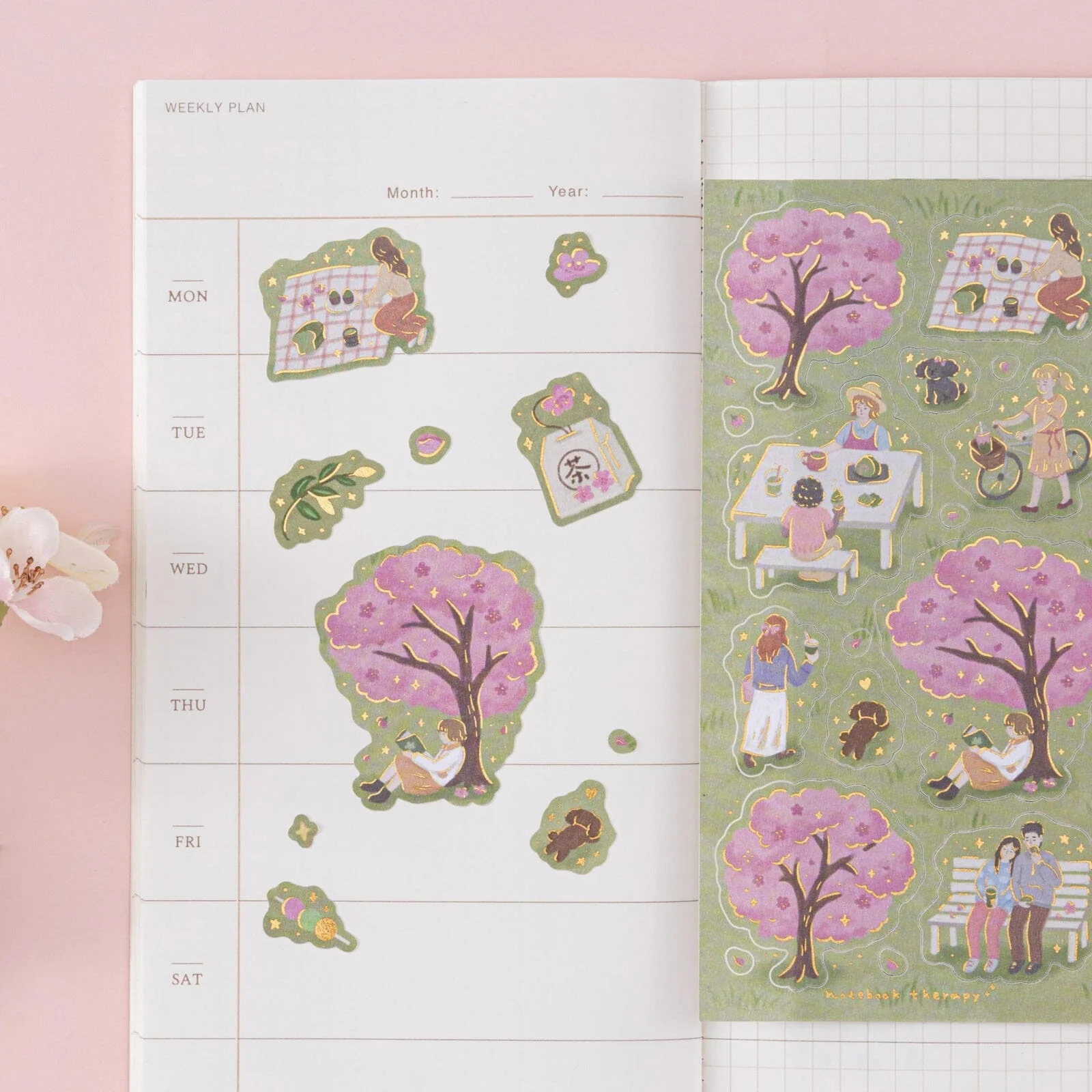 Tsuki ‘Matcha Bloom’ Sticker Set ☾ - Image 5