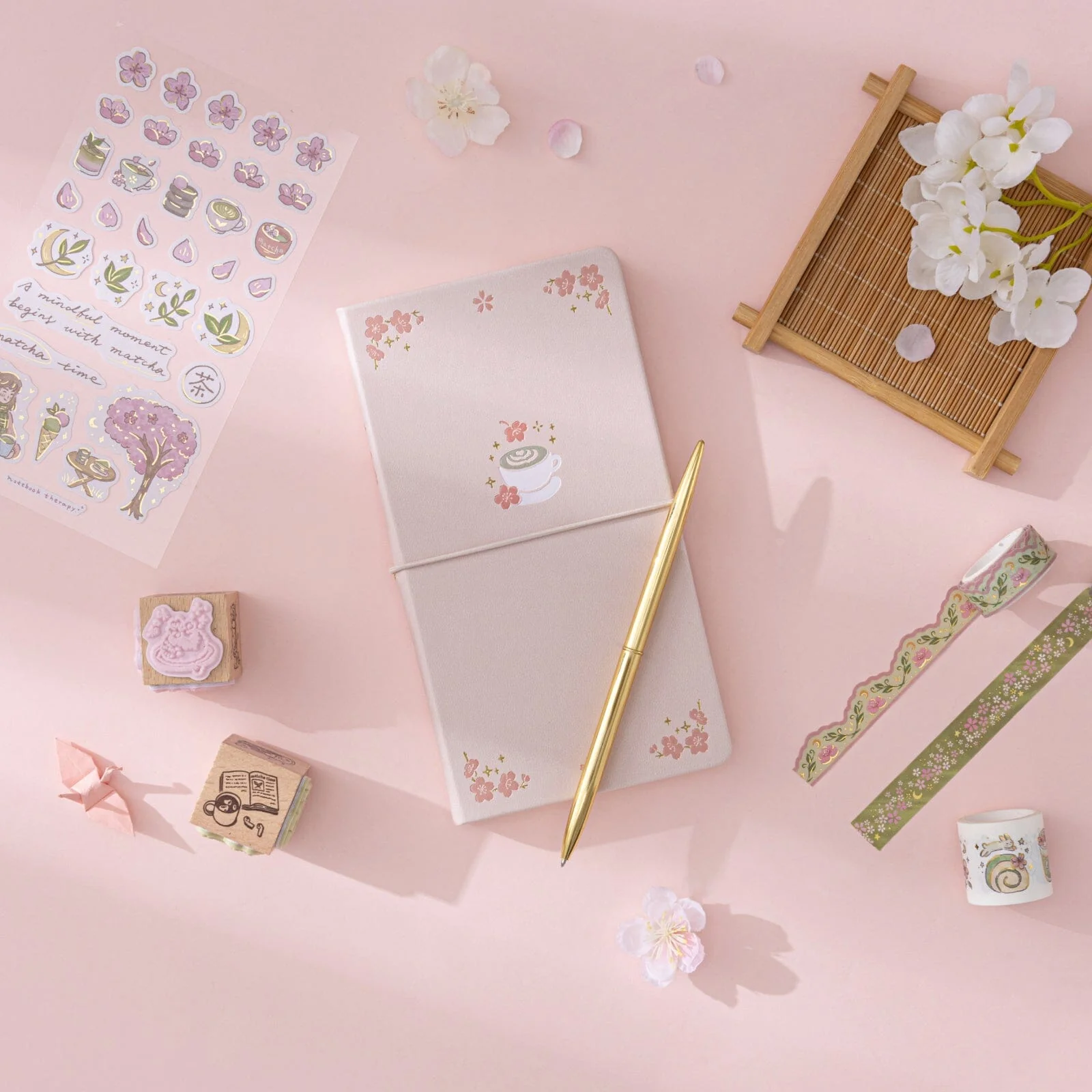 Tsuki ‘Matcha Bloom’ Travel Notebook Gift Set ☾ - Image 10