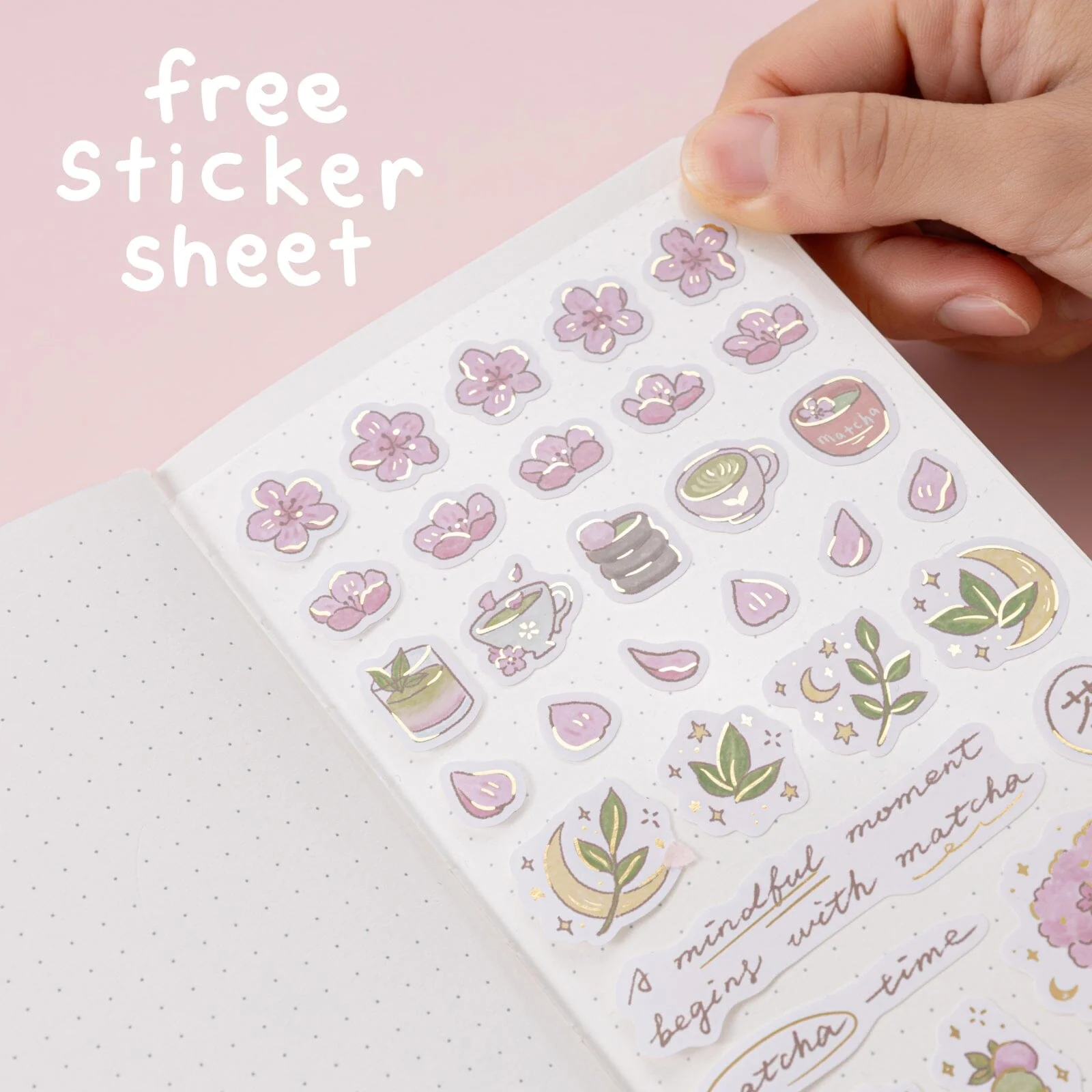 Tsuki ‘Matcha Bloom’ Travel Notebook Gift Set ☾ - Image 14