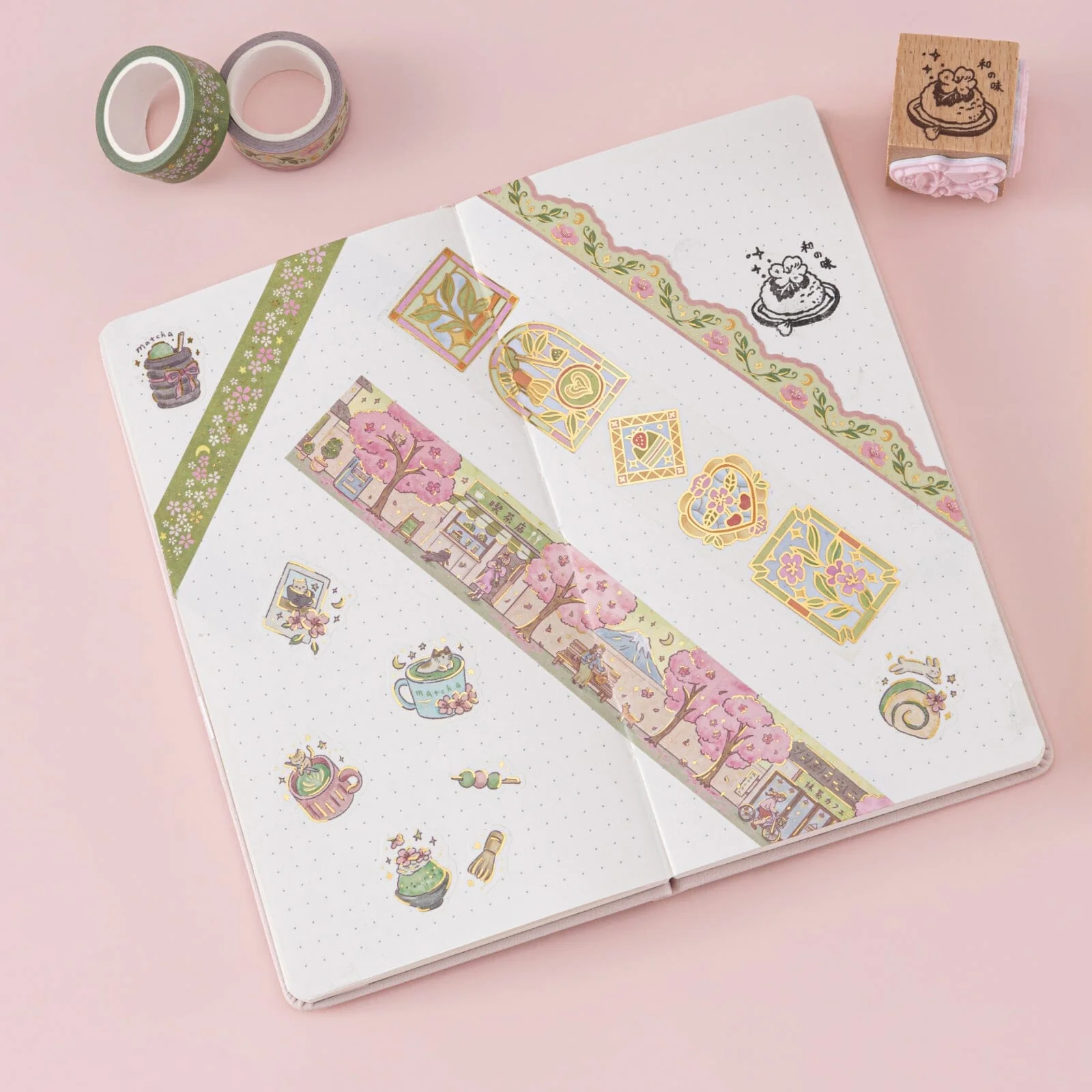 Tsuki ‘Matcha Bloom’ Travel Notebook Gift Set ☾ - Image 16