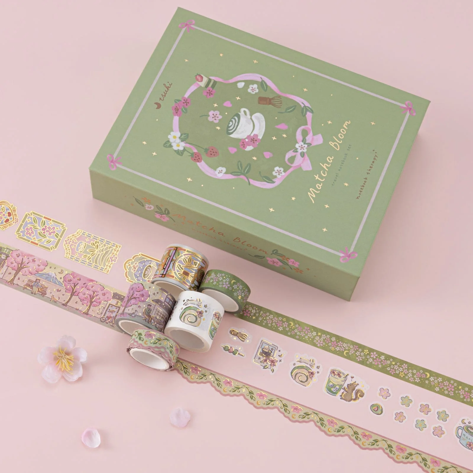 Tsuki ‘Matcha Bloom’ Travel Notebook Gift Set ☾ - Image 18