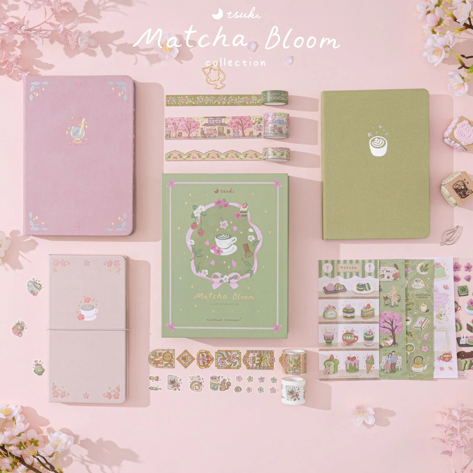 Tsuki ‘Matcha Bloom’ Travel Notebook Gift Set ☾ - Image 20