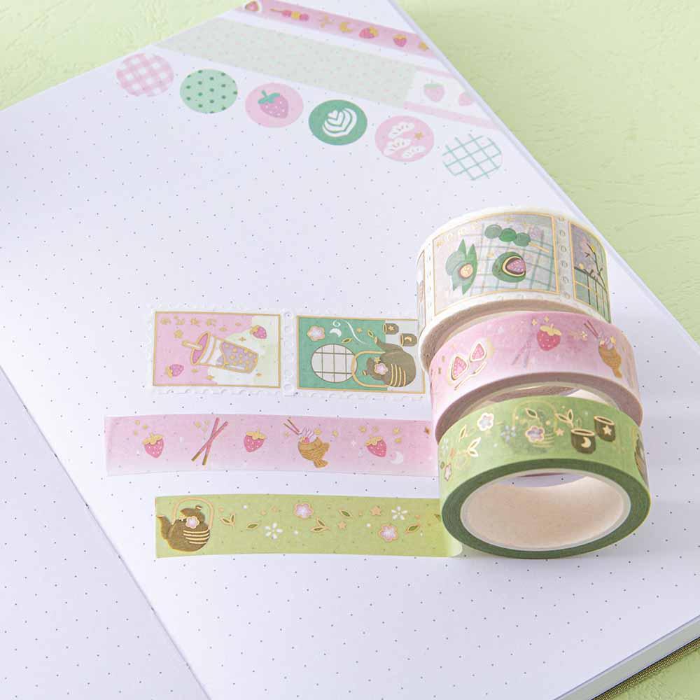 Tsuki ‘Matcha Ichigo’ Washi Tape Set ☾ - Image 14