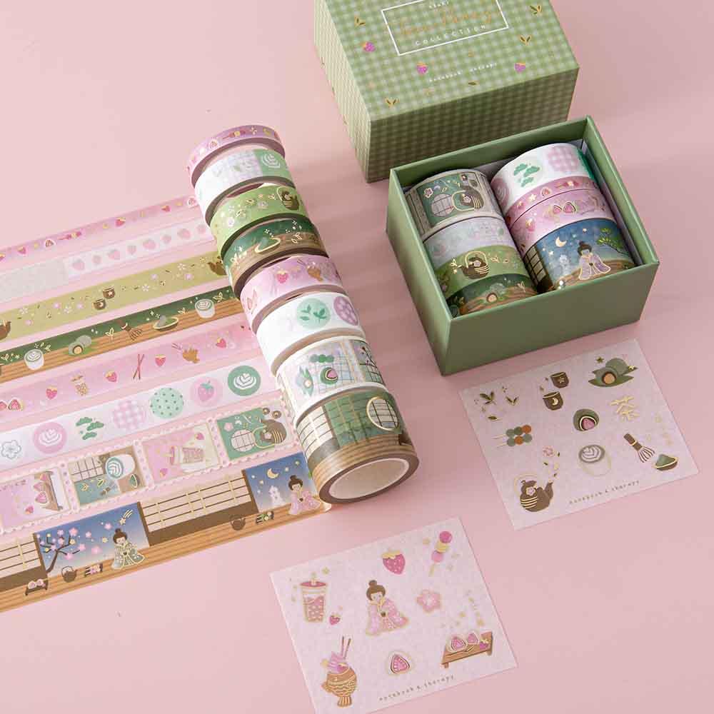 Tsuki ‘Matcha Ichigo’ Washi Tape Set ☾ - Image 3