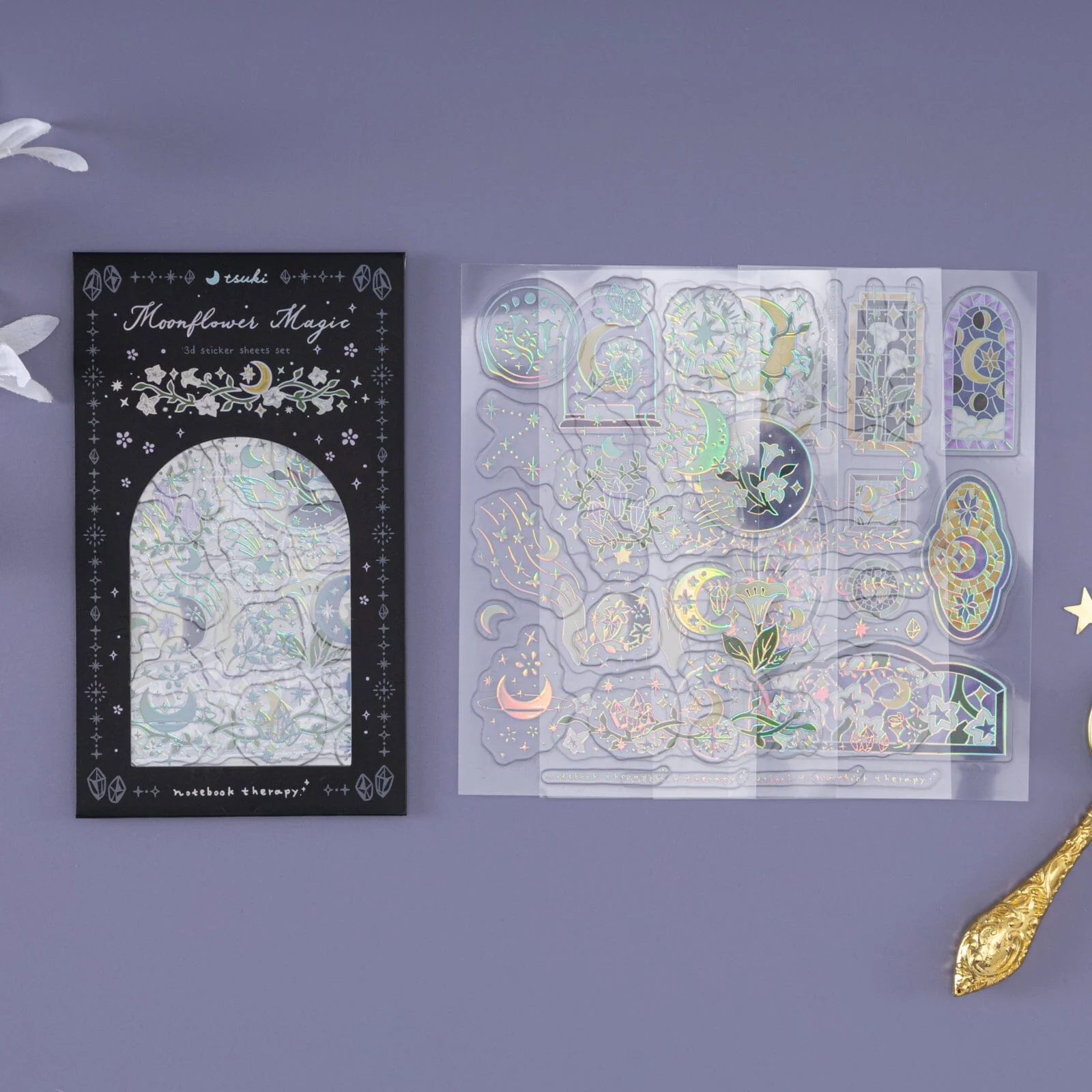 Tsuki ‘Moonflower Magic’ 3D Sticker Set ☾ - Image 4