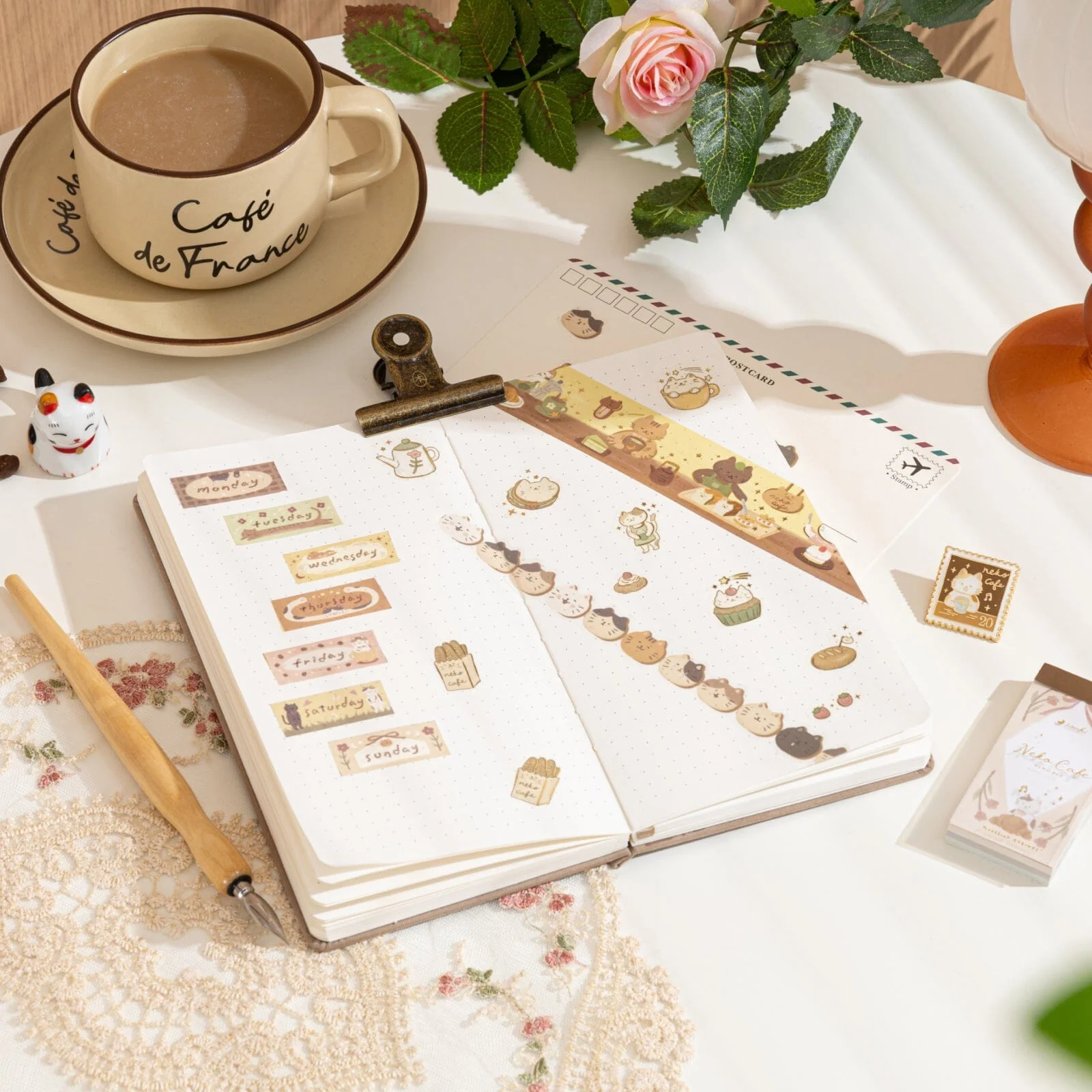Tsuki ‘Neko Cafe’ Travel Notebook Gift Set ☾ - Image 18