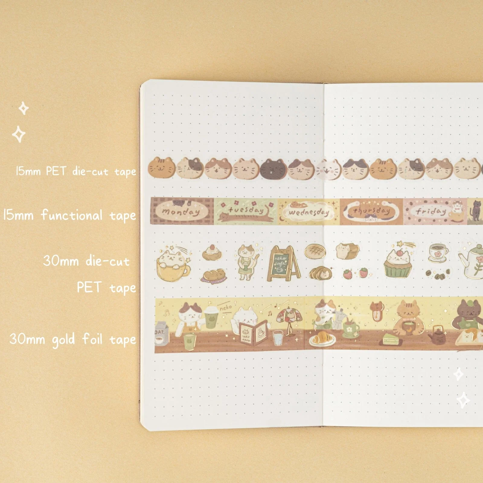 Tsuki ‘Neko Cafe’ Travel Notebook Gift Set ☾ - Image 9
