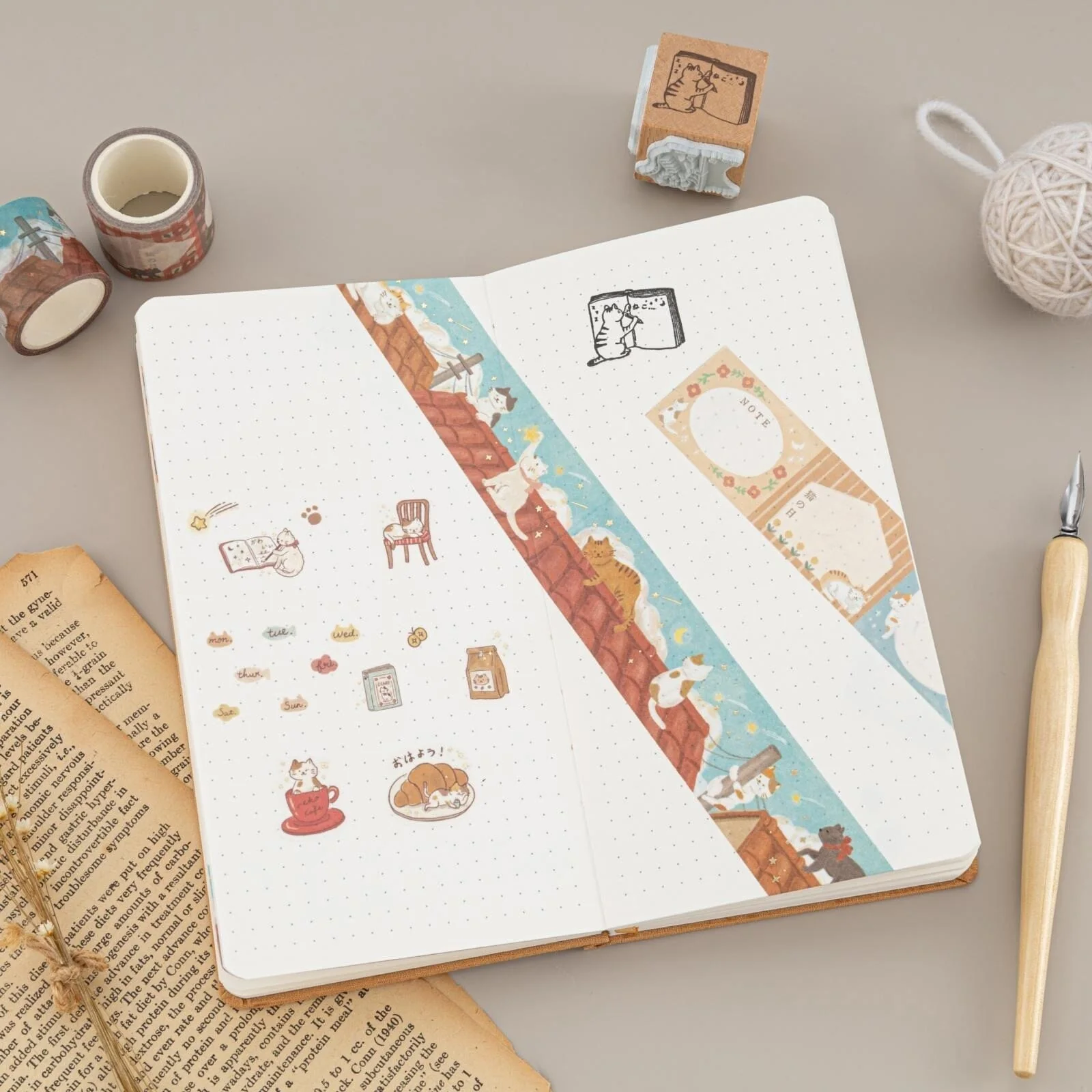 Tsuki ‘Neko Days’ Travel Notebook Gift Set ☾ - Image 13